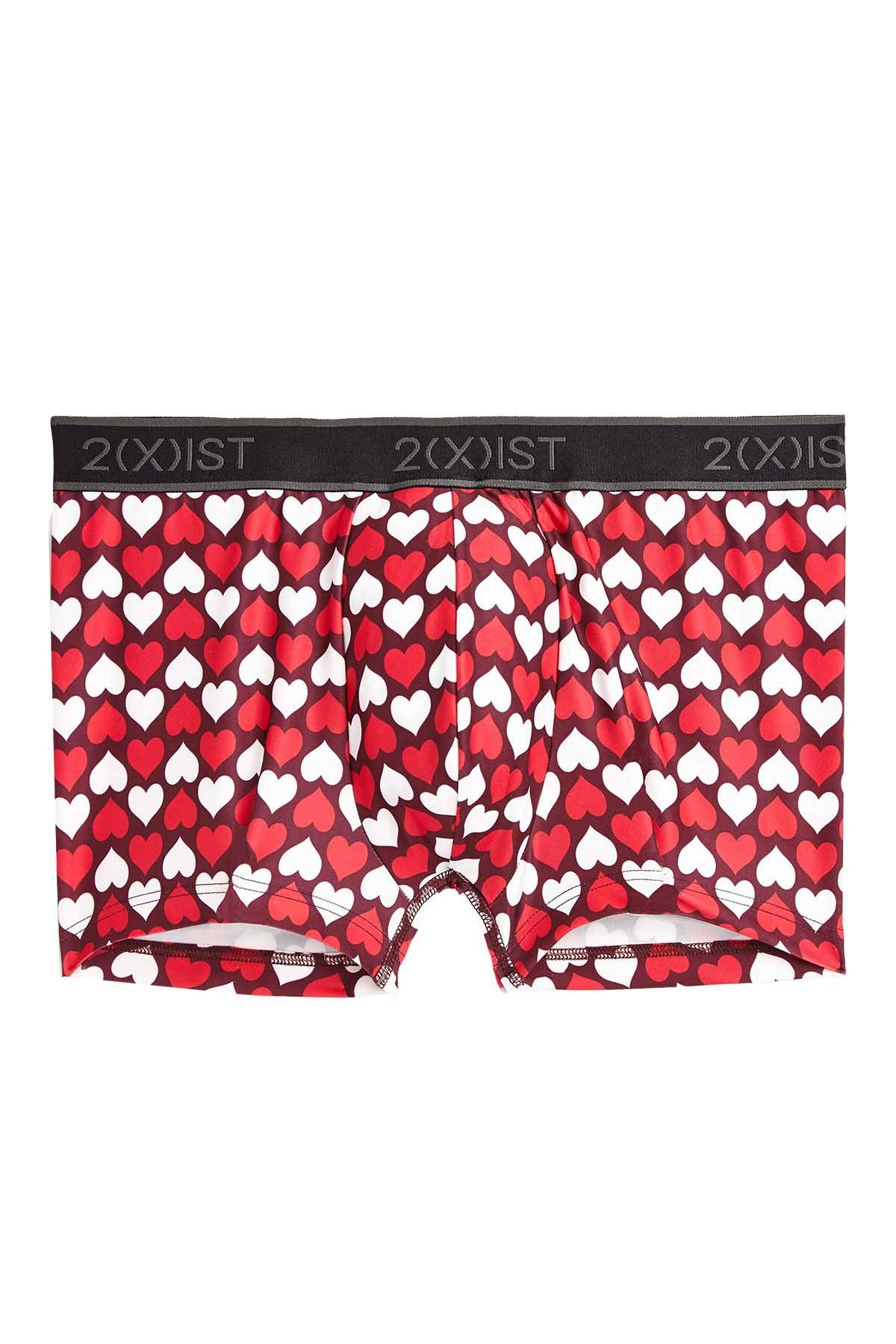 2(X)IST Tawny Port Hearts Graphic Micro No-Show Trunk