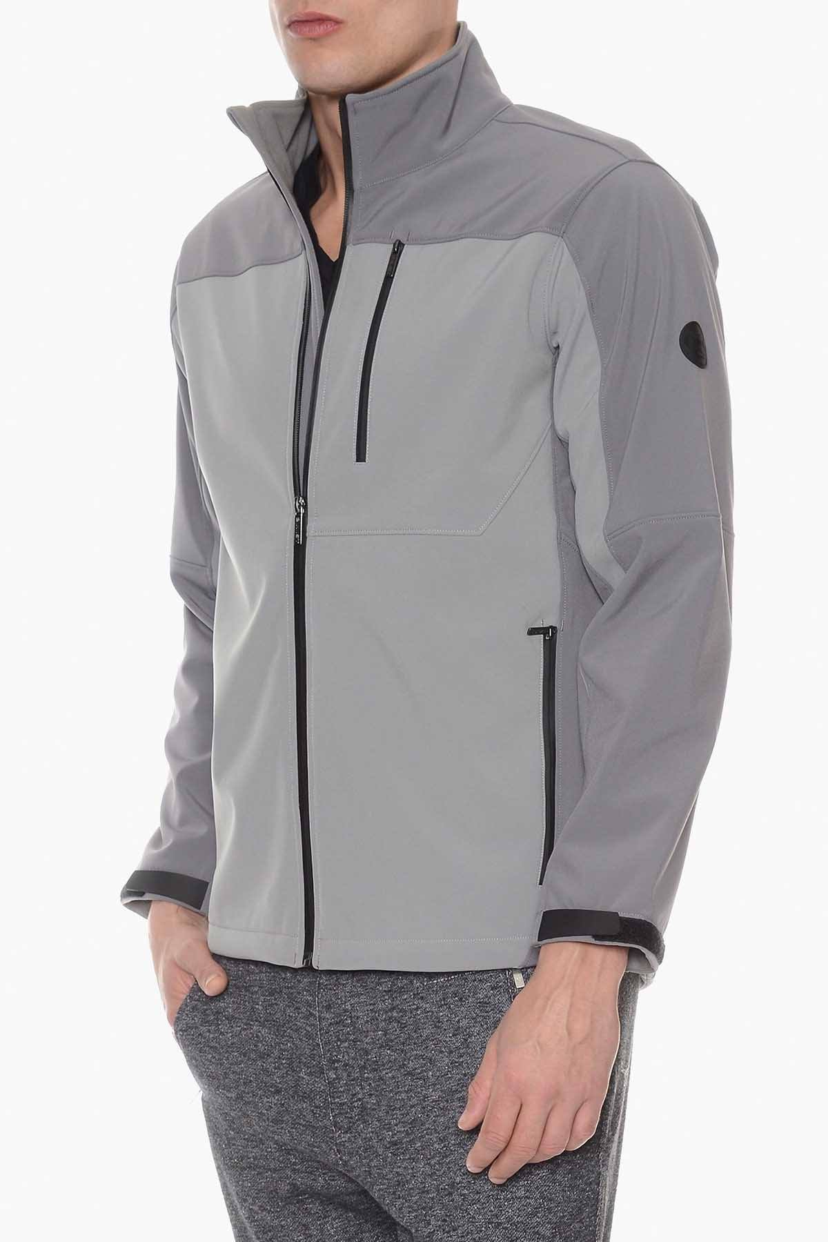 2(X)IST Two-Tone Grey Soft-Shell Full-Zip Jacket