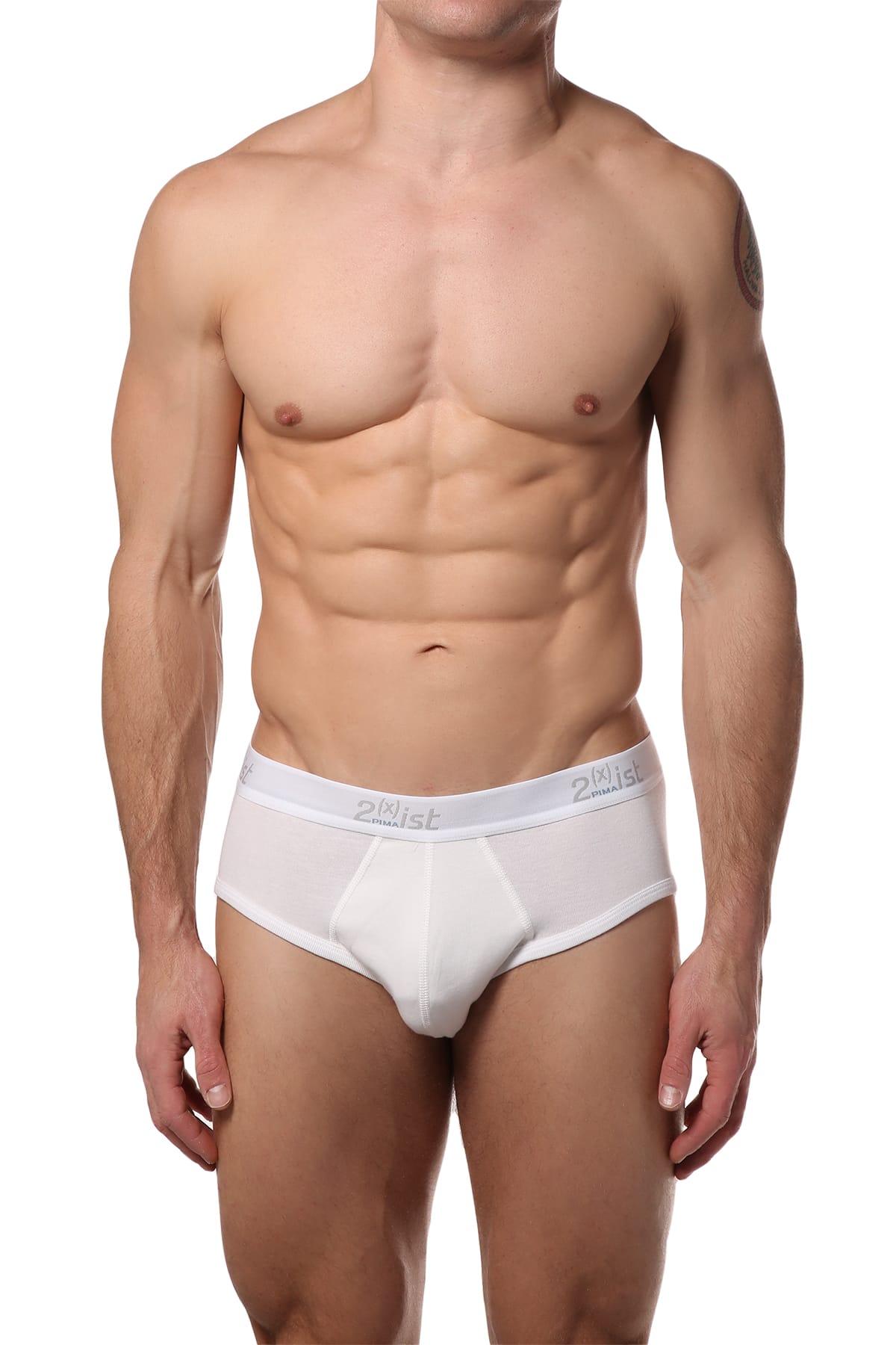 2(X)IST White Pima Cotton Contour Pouch Brief