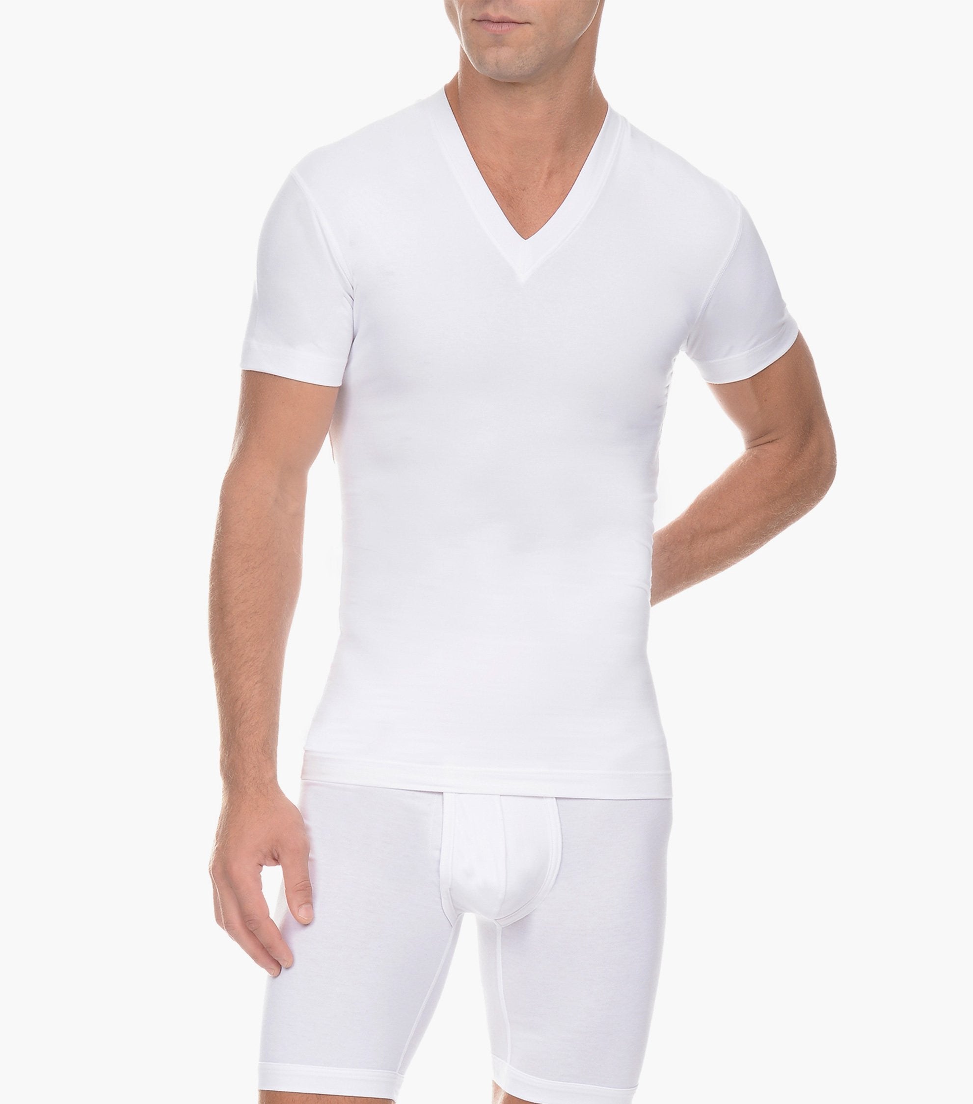 2(X)IST White Shapewear Form V-Neck