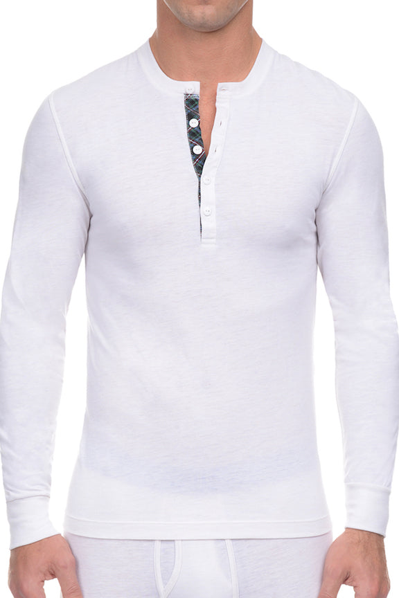 2(X)IST Winter White Tartan Tech Henley