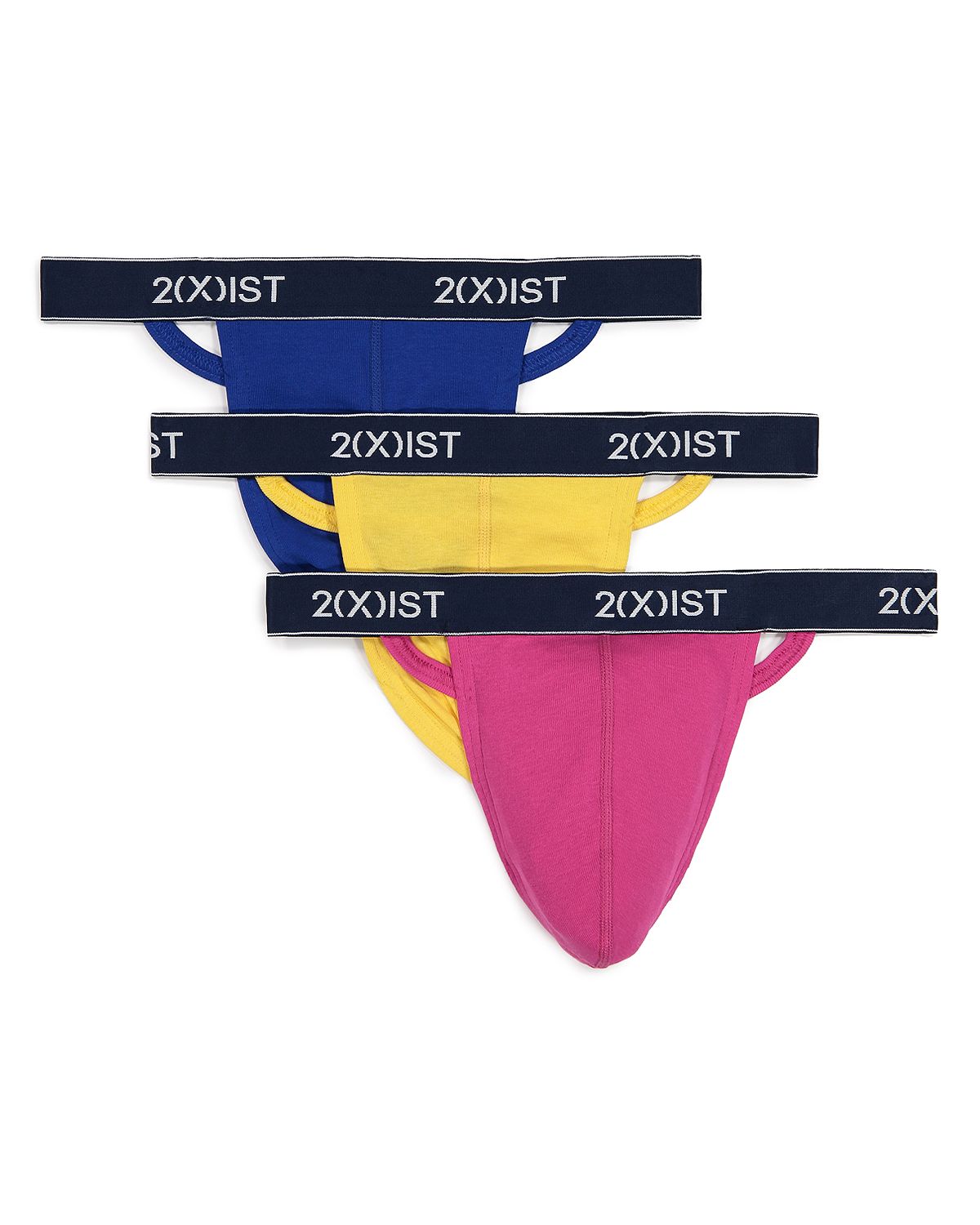 2(x)ist 2(x)ist Cotton Thong Pack Of 3 Yellow/Pink/Blue