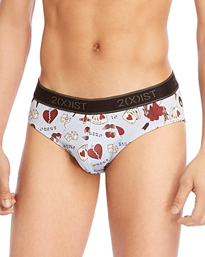 2(x)ist Graphic Printed No-Show Briefs