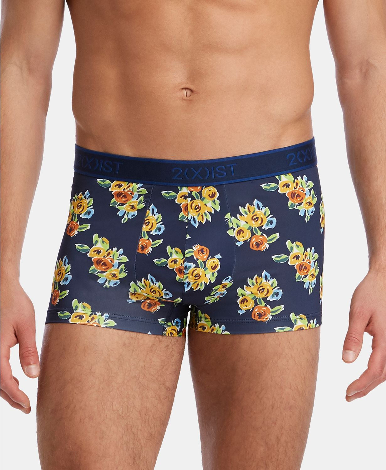 2(x)ist Printed No-show Trunks Retro Floral- Varsity Navy