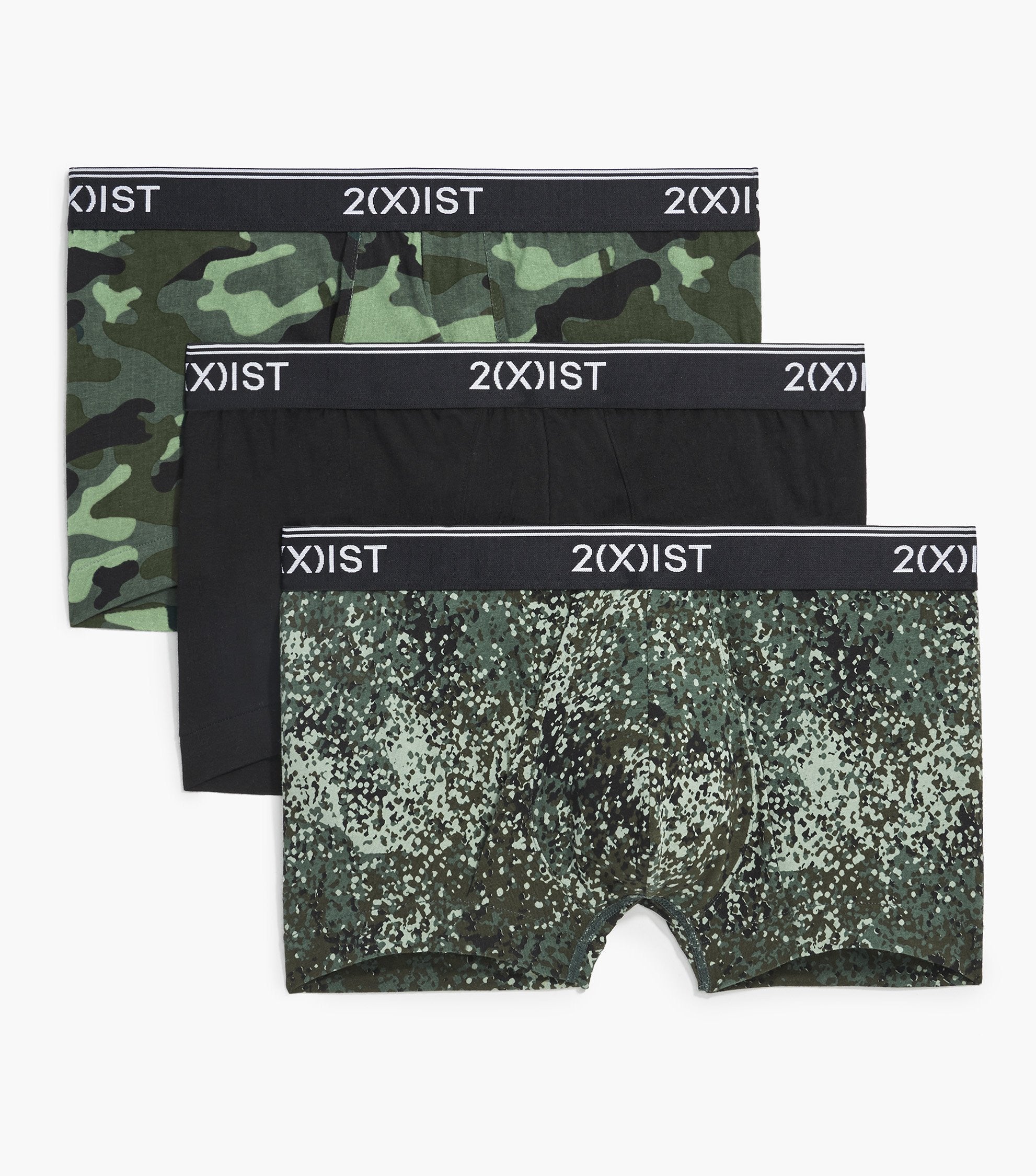 2XIST Cotton Stretch No-Show Trunk 3-Pack Camo