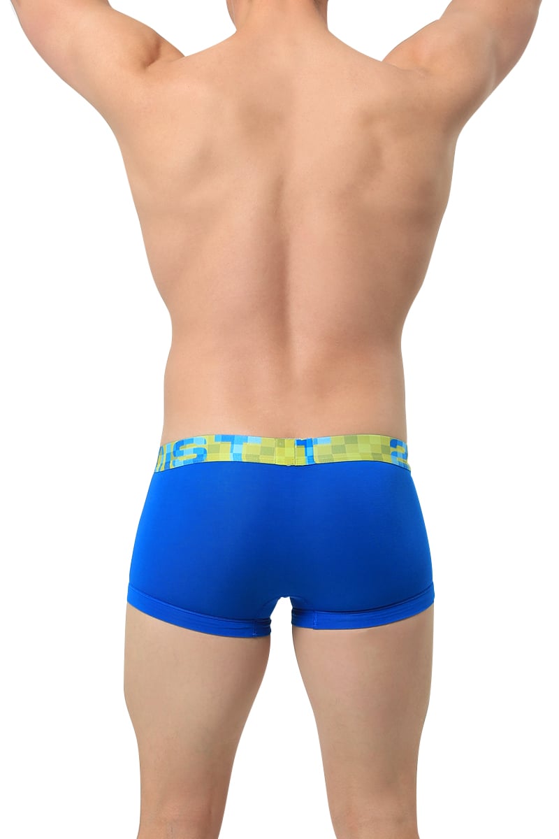 2(X)IST Ski Diver Blue Squares No-Show Trunk