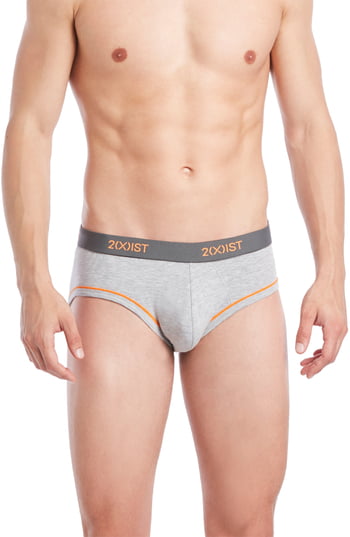 2xist Men's 2(X)Ist Cotton No-Show Briefs Grey