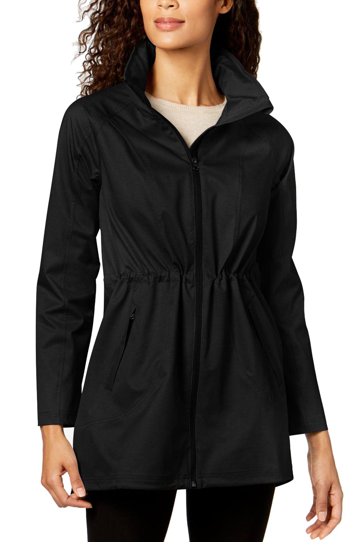 32 Degrees Black Hooded Anorak Raincoat