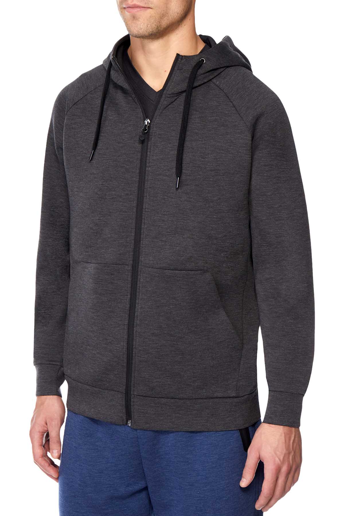 32 Degrees Heather Black Fleece Waterproof Tech Full Zip Hoodie ...