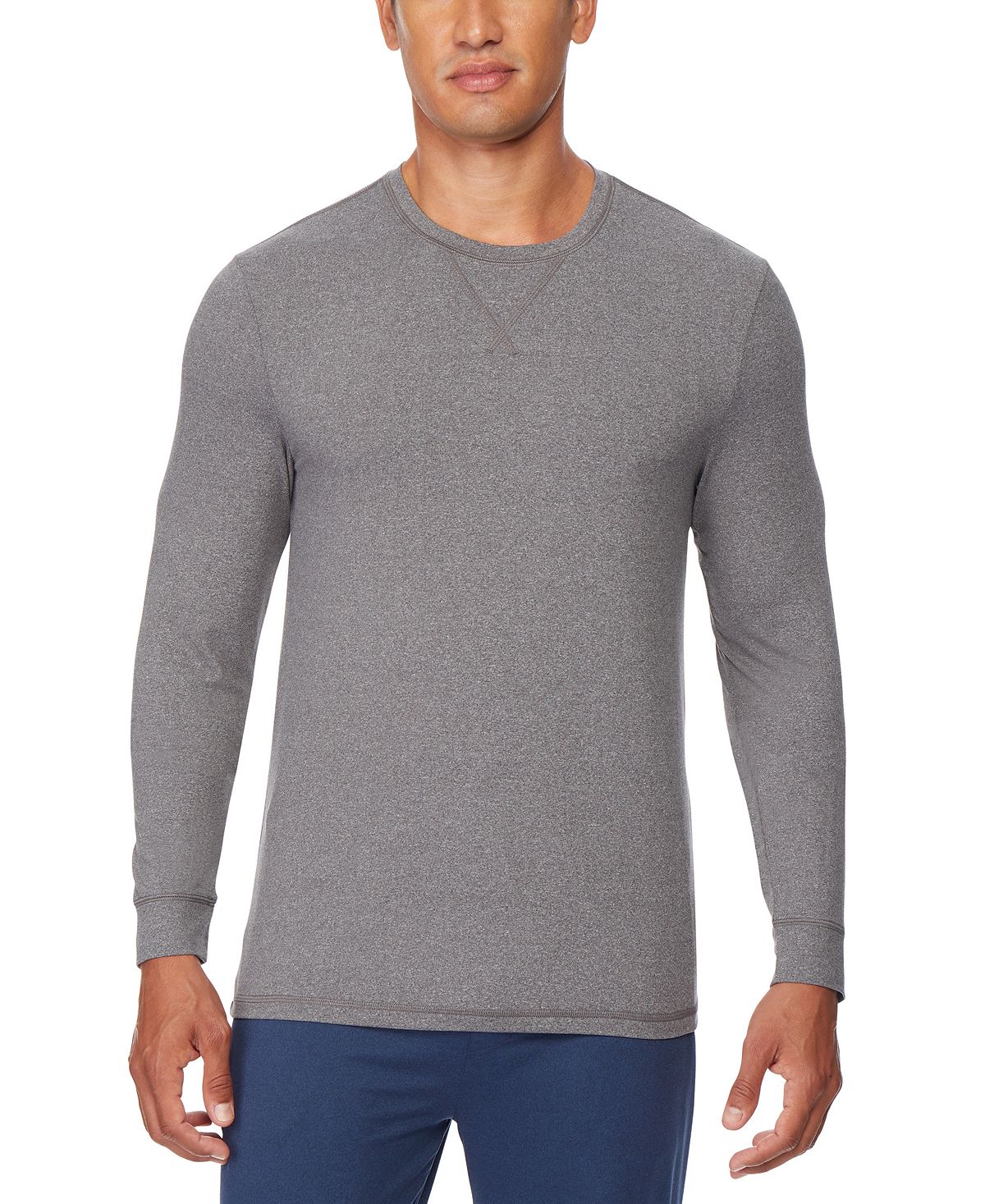 32 Degrees Ultra Lux Long-sleeve Sleep T-shirt Dk Ht Grey