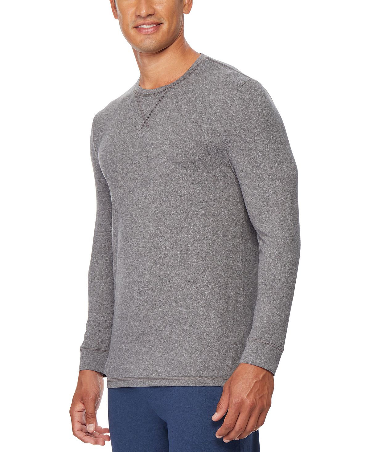 32 Degrees Ultra Lux Long-sleeve Sleep T-shirt Dk Ht Grey