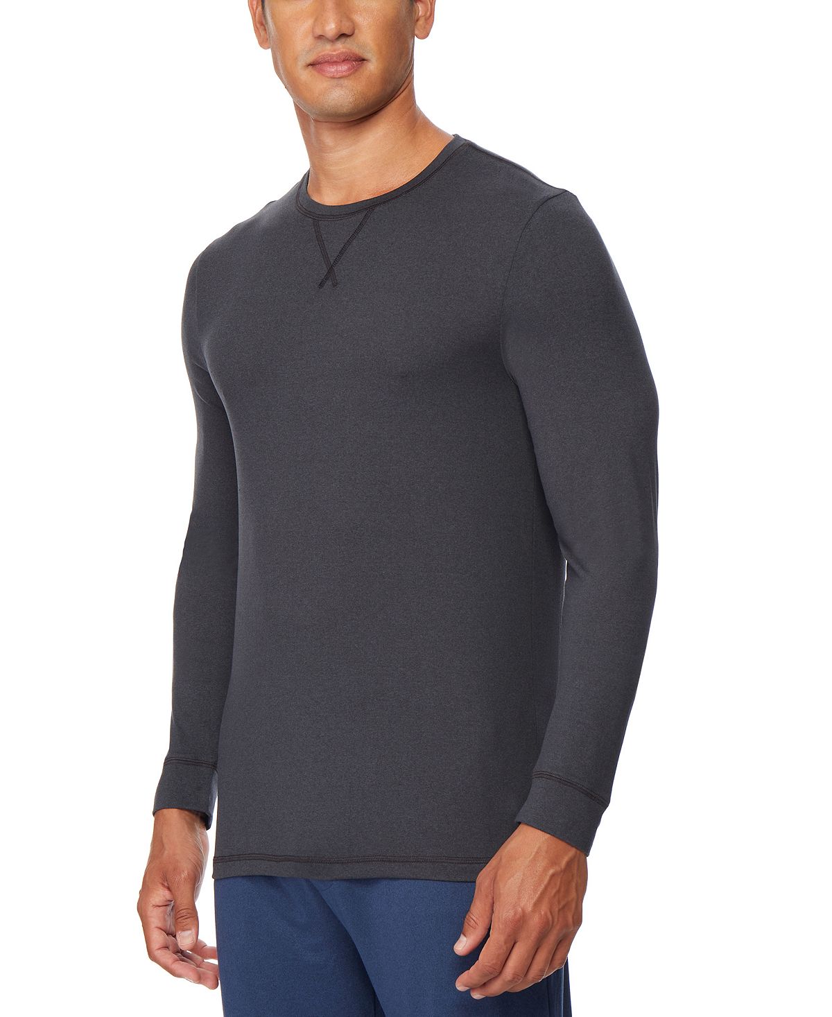 32 Degrees Ultra Lux Long-sleeve Sleep T-shirt Jet Black