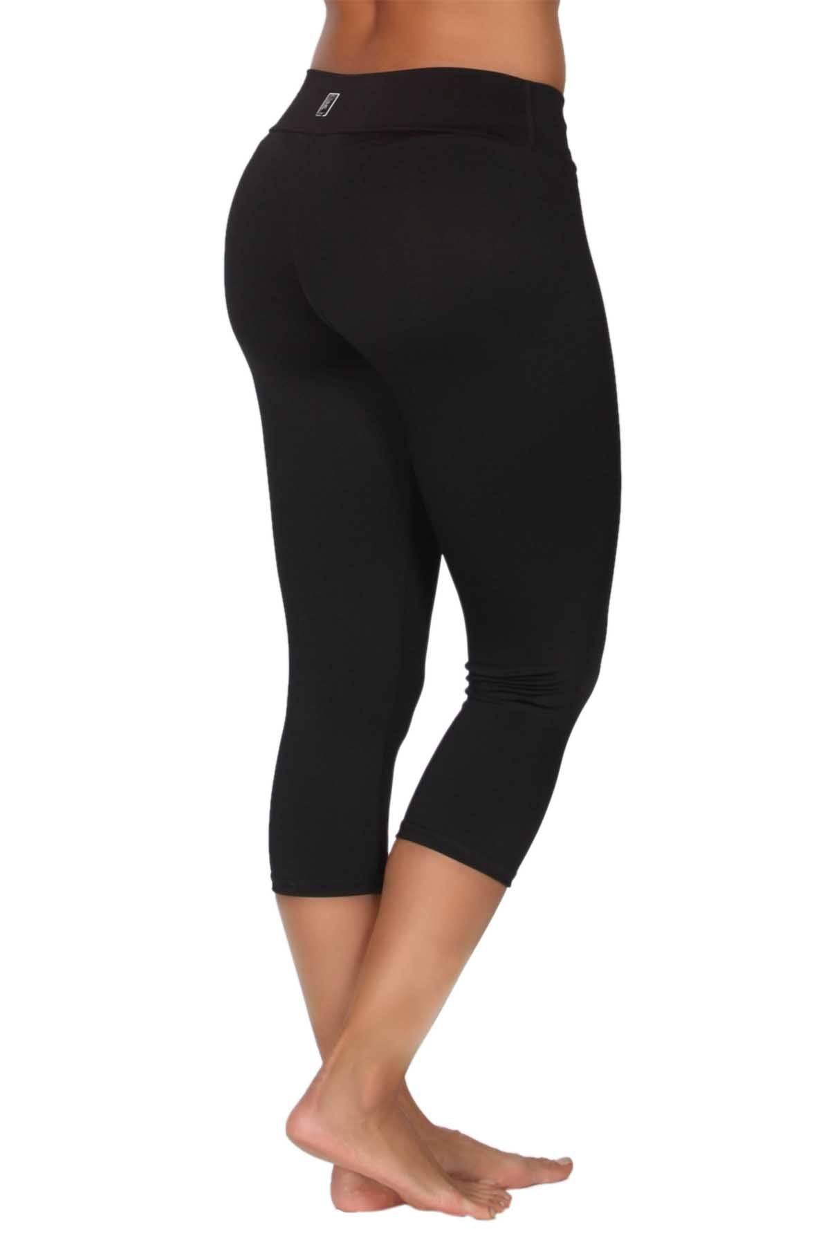 365me Black Sports Capri Pant