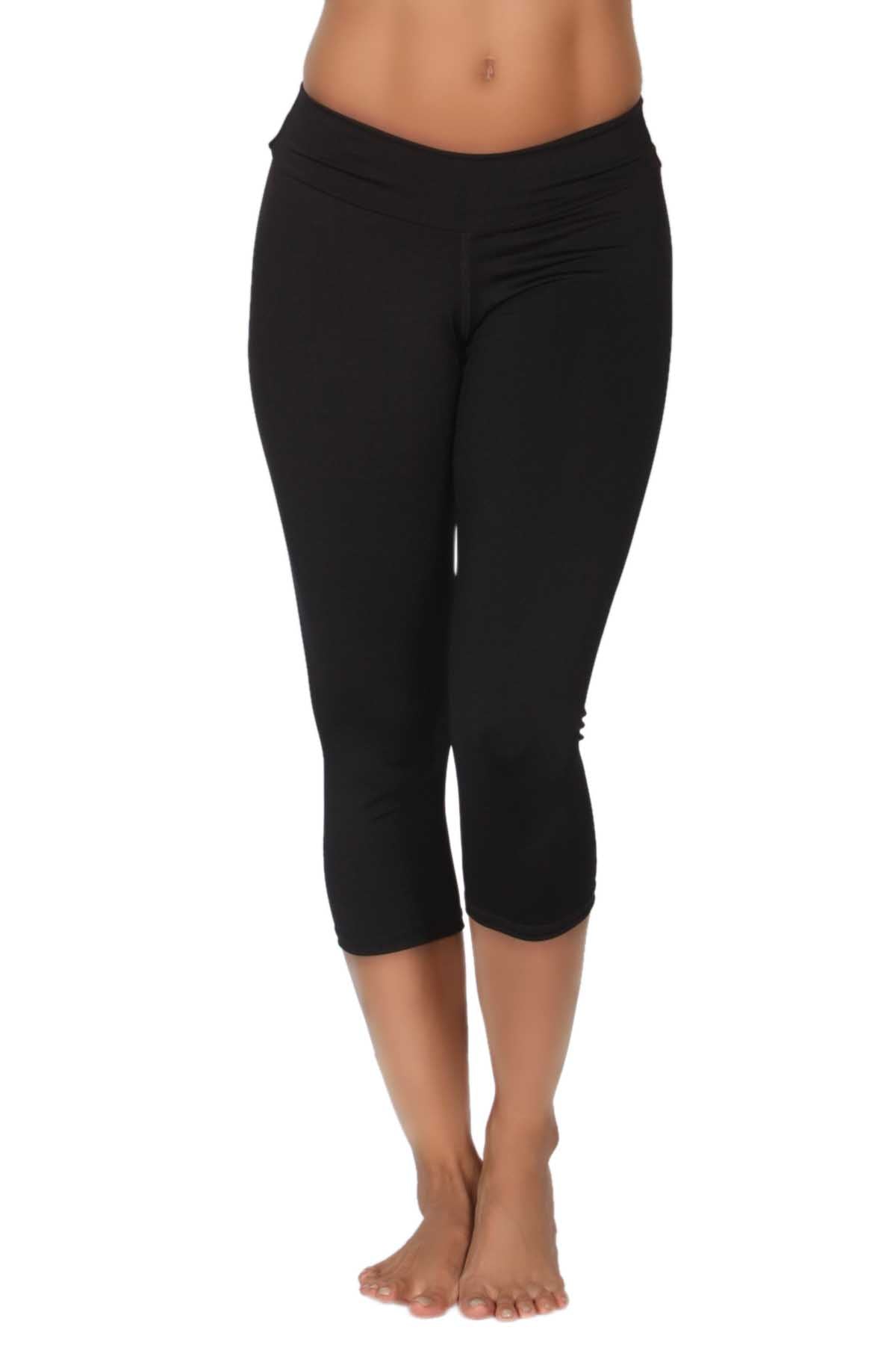 365me Black Sports Capri Pant