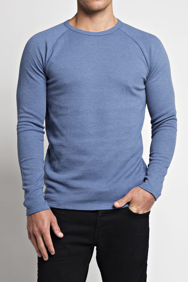 Trend Blue Waffle Henley | CheapUndies