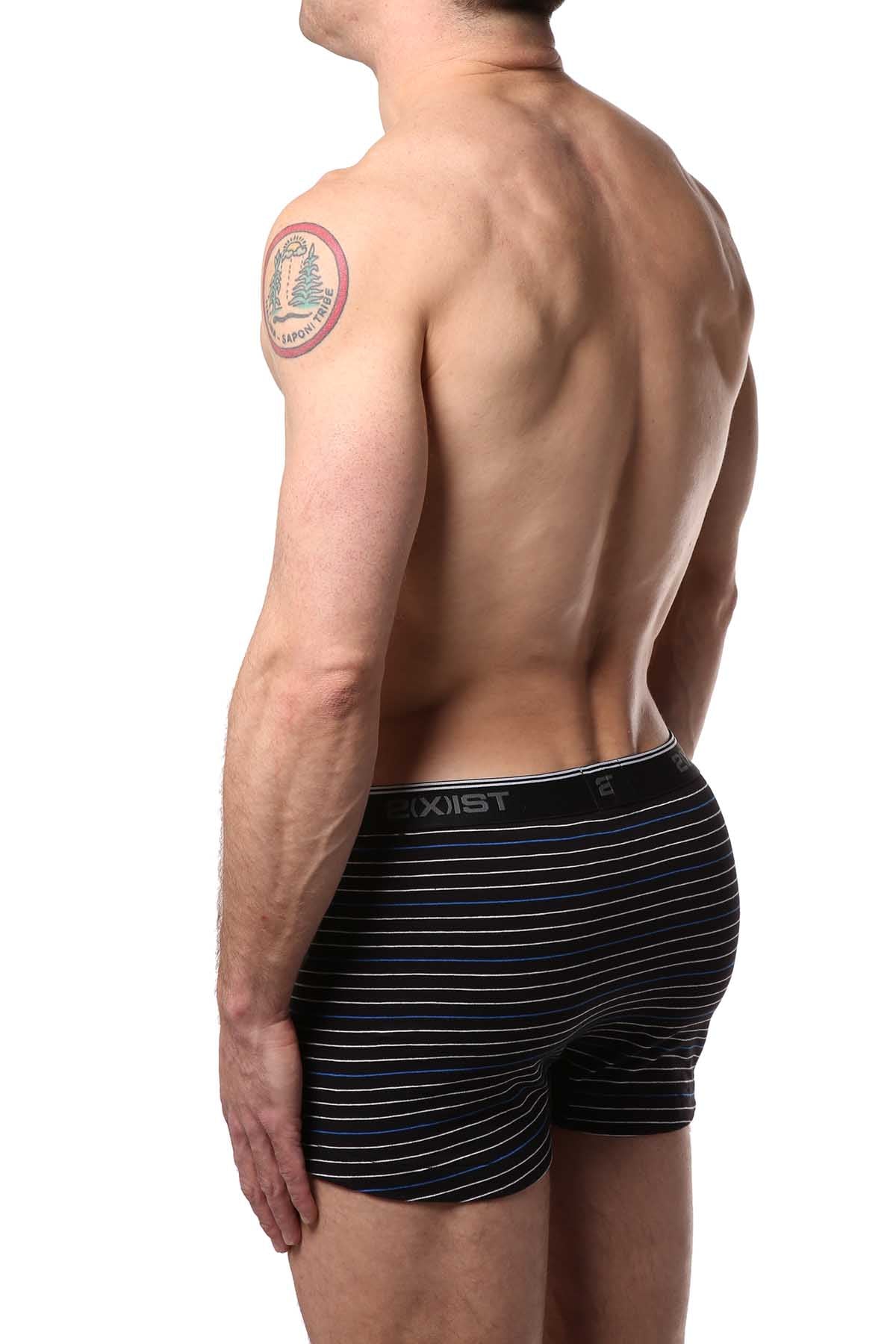 2(X)IST Black & Stripes Stretch No-Show Trunk - 2 PACK