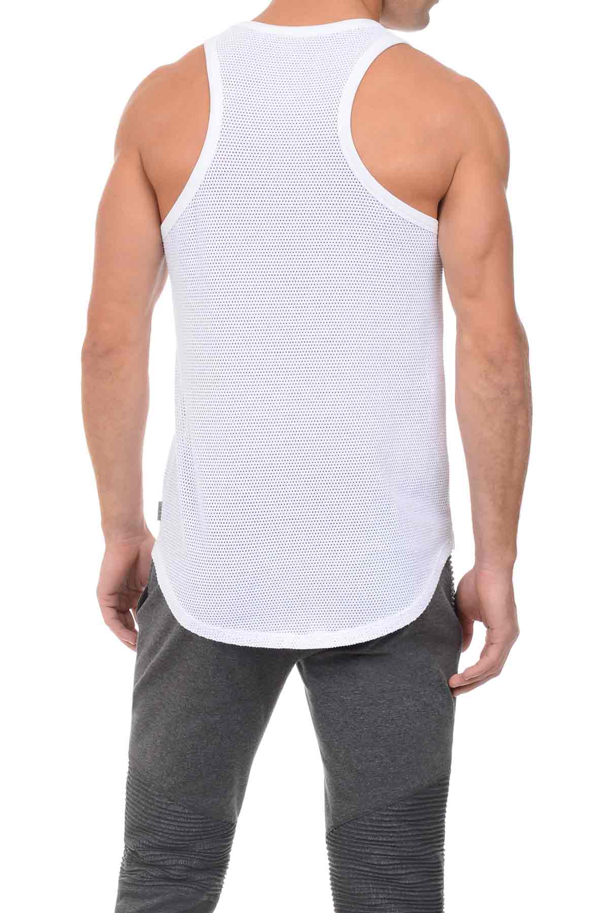 2(X)ist White Modern Sport Open Mesh Tank Top