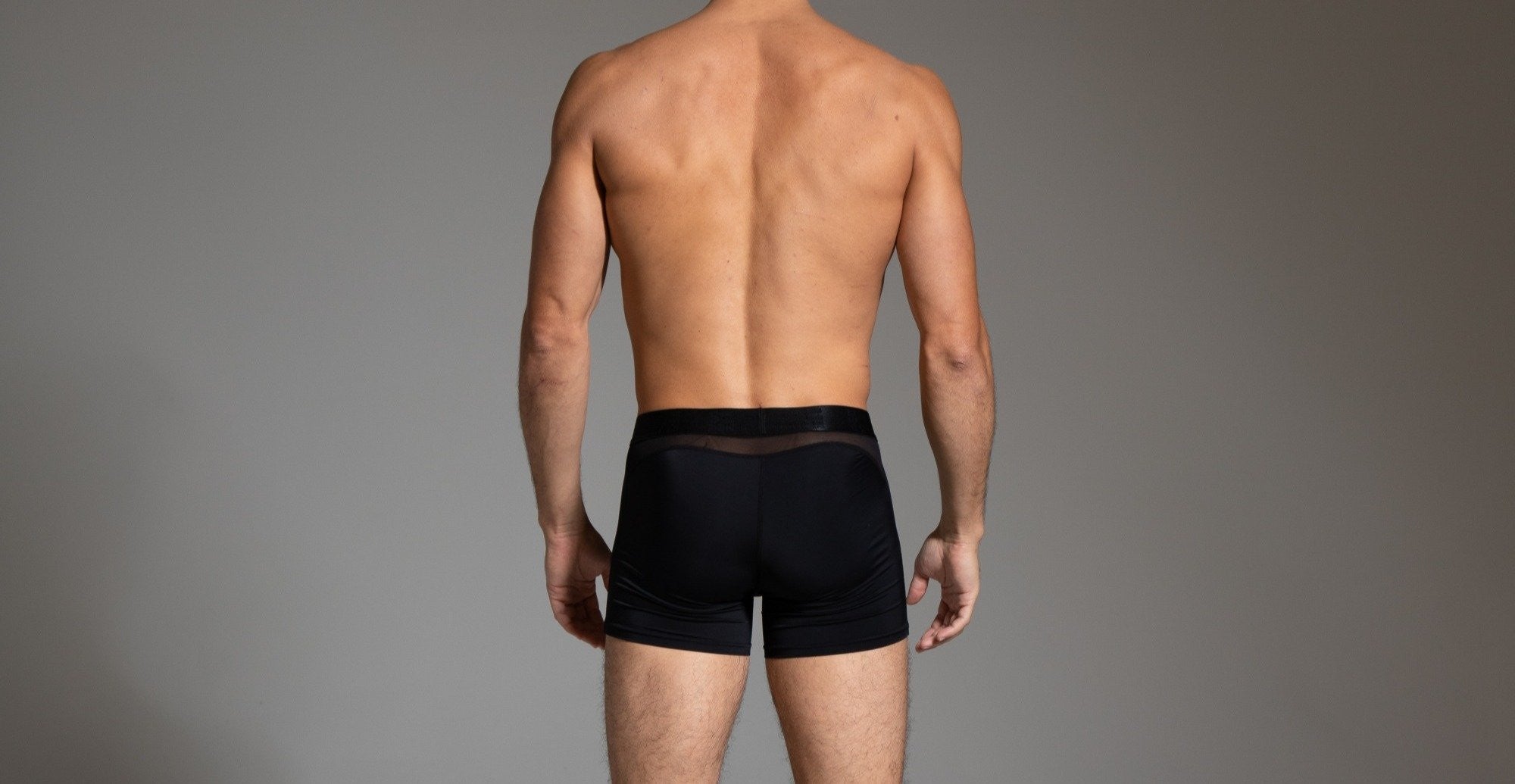 5=Ten Black Mesh Athletic Trunk