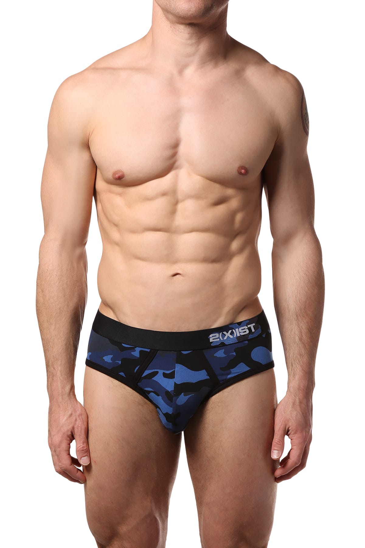 2(X)IST Sailor-Navy Camo Graphic Cotton No-Show Brief