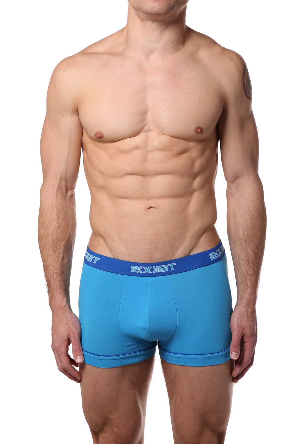 2(X)IST Grey & Blue Performance Cotton Trunk - 2 PACK