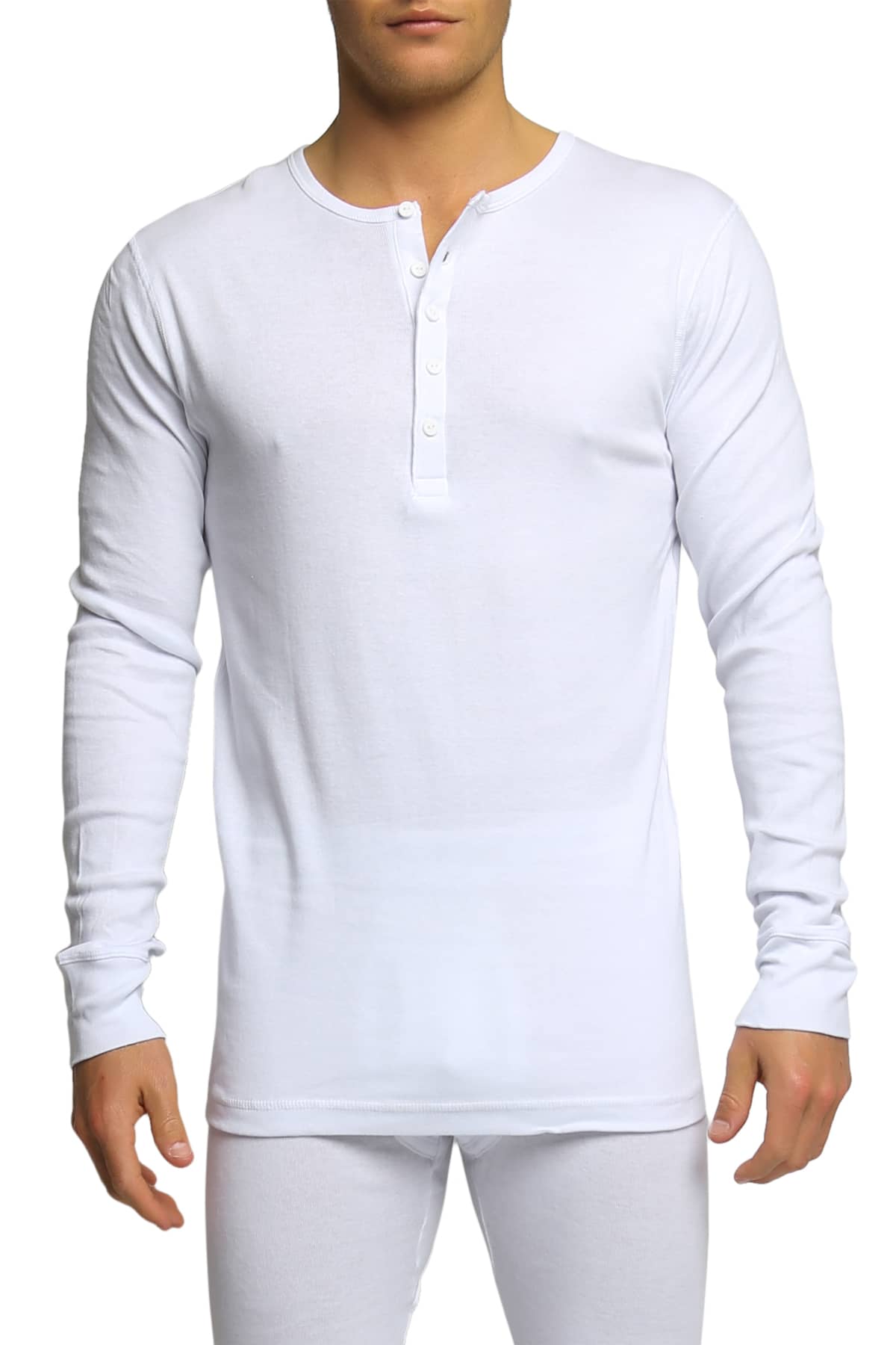 2(X)IST White Essential Long Sleeve Henley