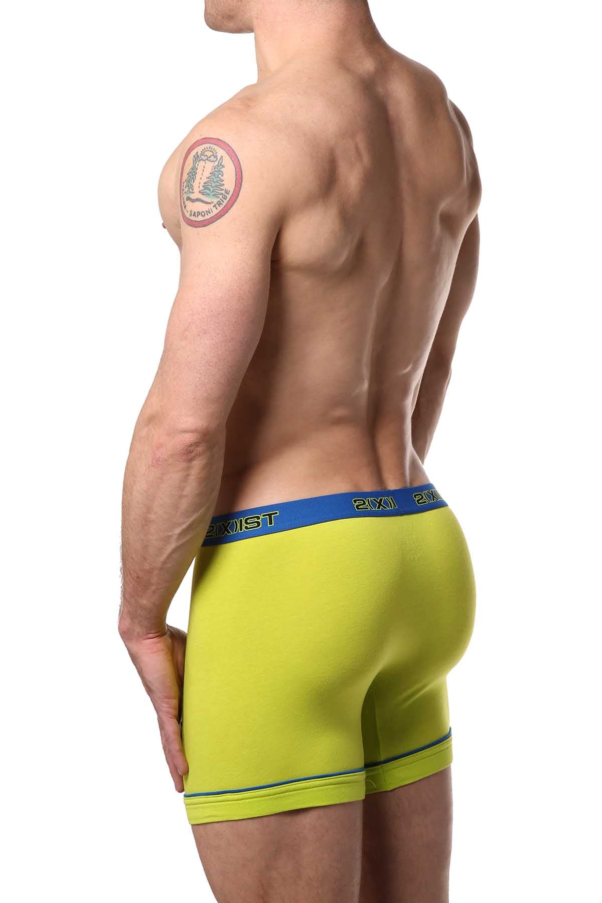 2(X)IST Lime & Blue Performance Cotton Boxer Brief 2-Pack