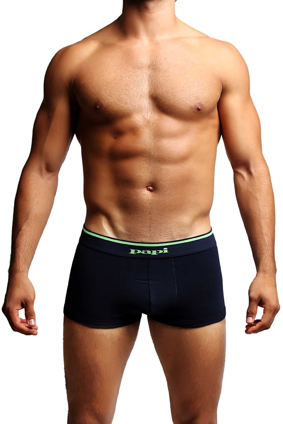 2-Pack Papi Navy & Green Stripes Stretch Brazilian Trunks