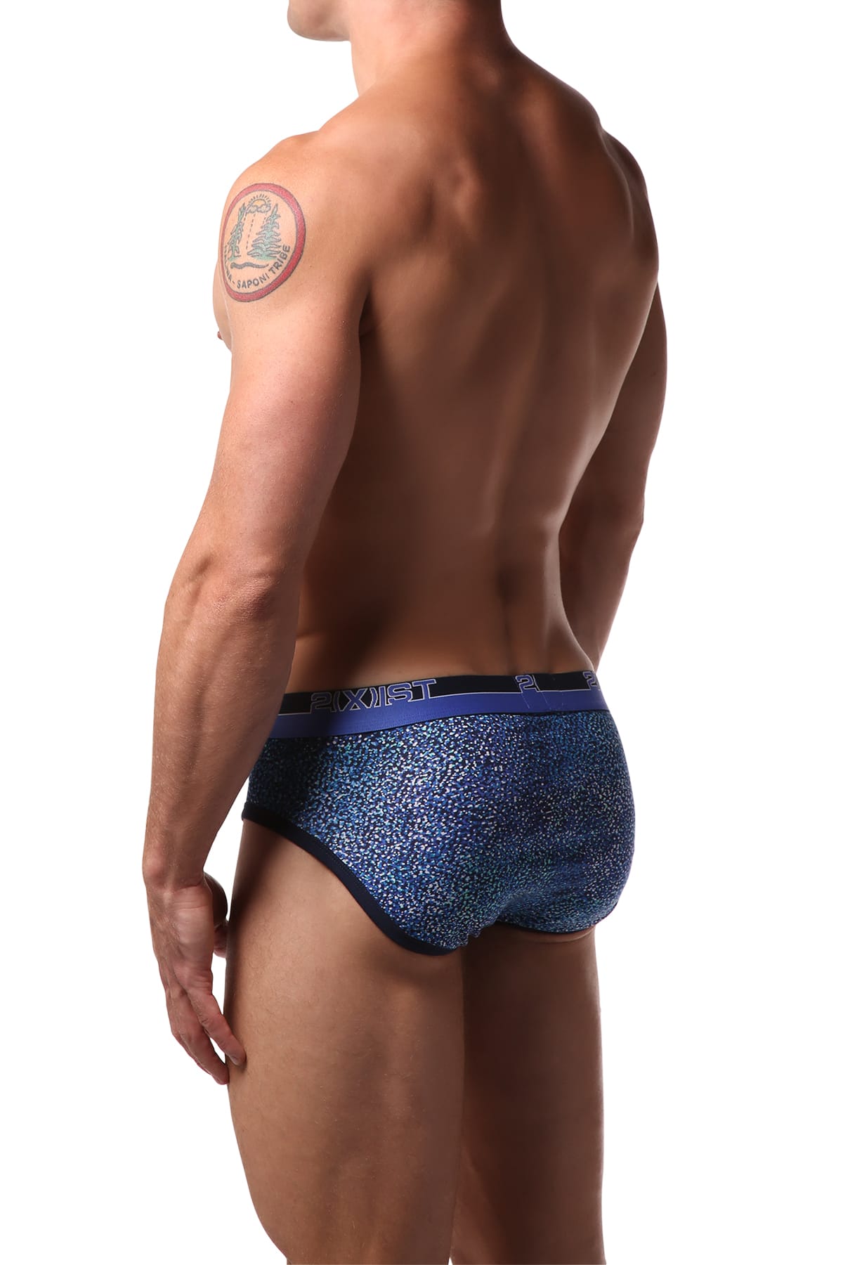 2(X)IST Dot Blue Graphic Cotton Brief