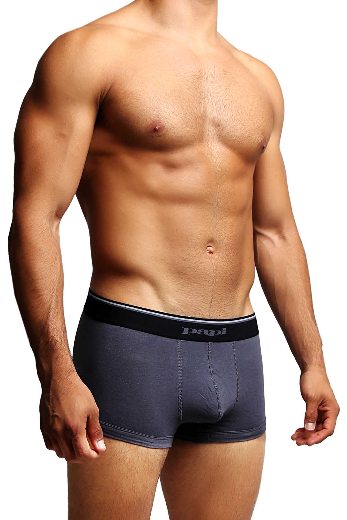 2-Pack Papi Black & Charcoal Solid Stretch Brazilian Trunks