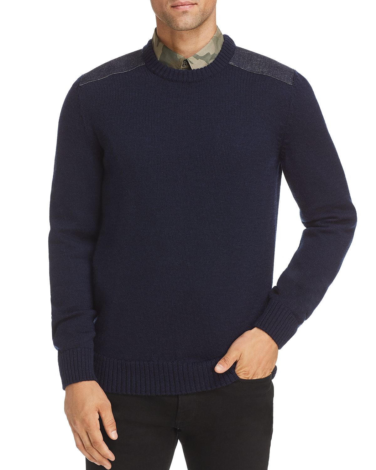 A.p.c. Karlheinz Shoulder Patch Sweater Navy