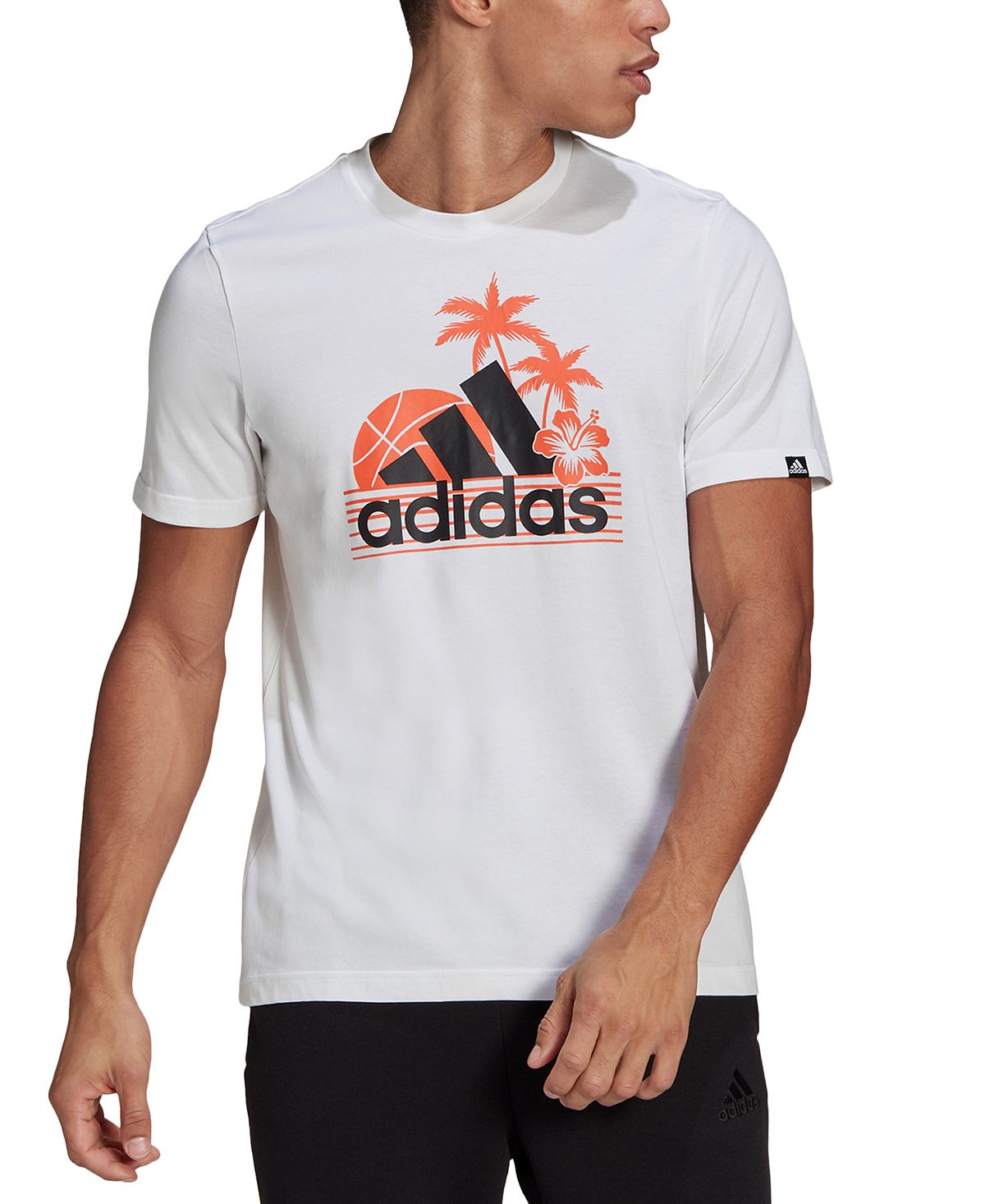 Adidas Aeroready Vacation Sunset Logo Graphic T-shirt White