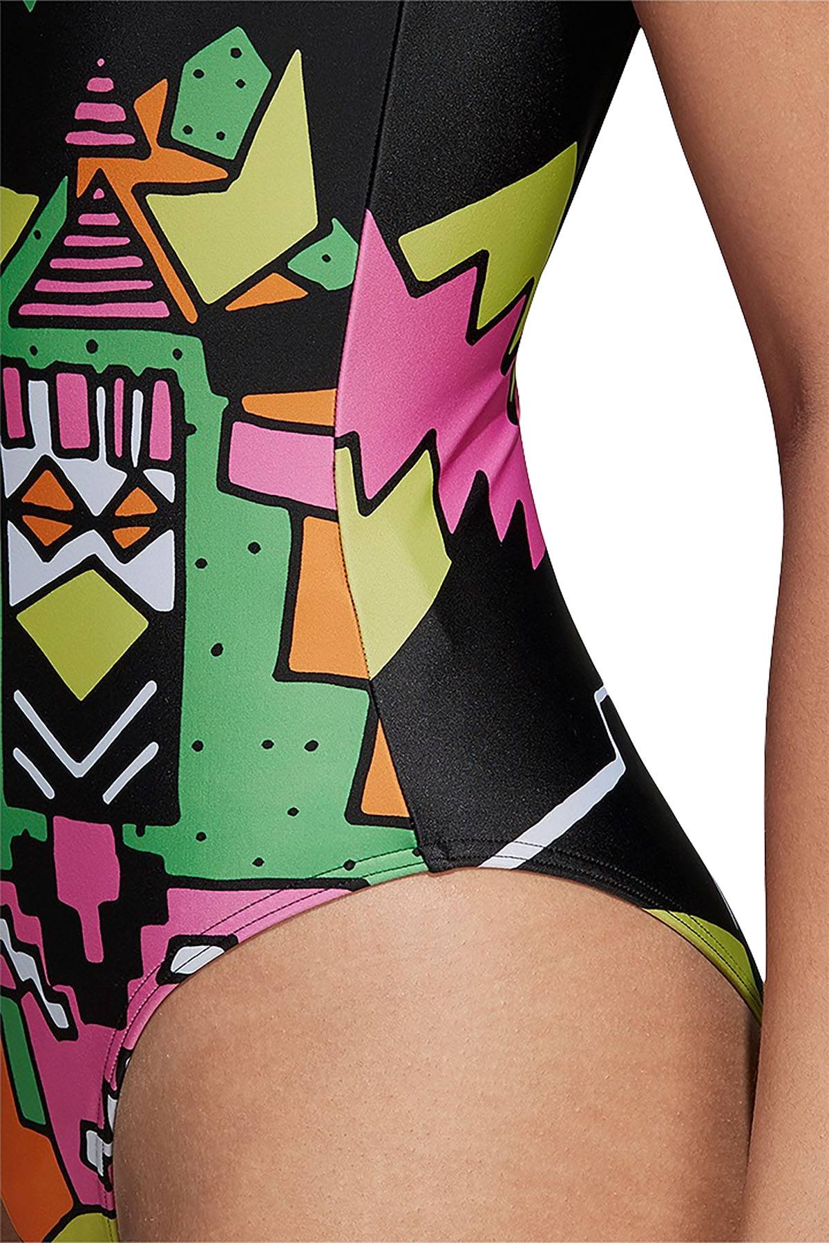 Adidas Black/Pink Collective Memories Printed Bodysuit