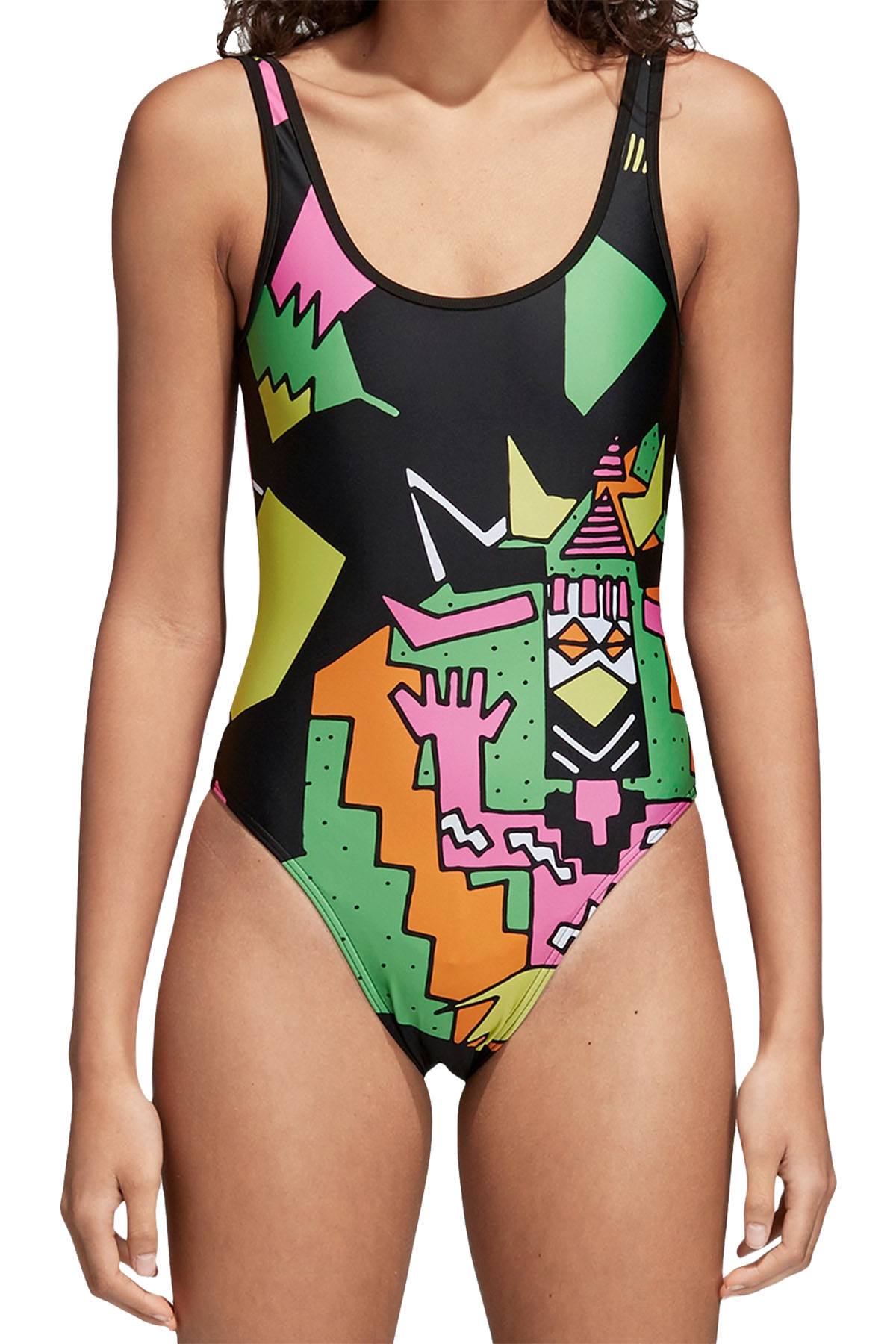 Adidas Black/Pink Collective Memories Printed Bodysuit