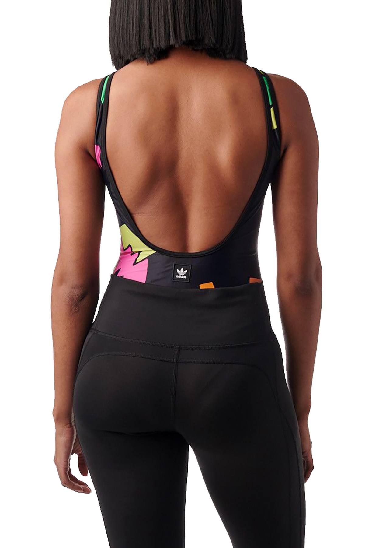 Adidas Black/Pink Collective Memories Printed Bodysuit