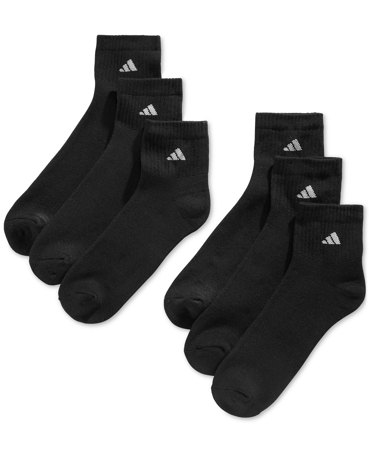 Adidas Cushioned Quarter Extended Socks 6-pack Black