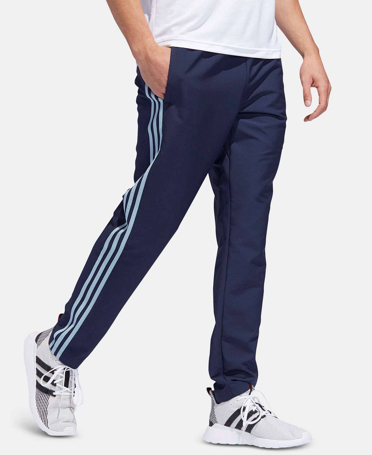 Adidas Essentials 3-stripe Woven Pants Leg Ink/blue