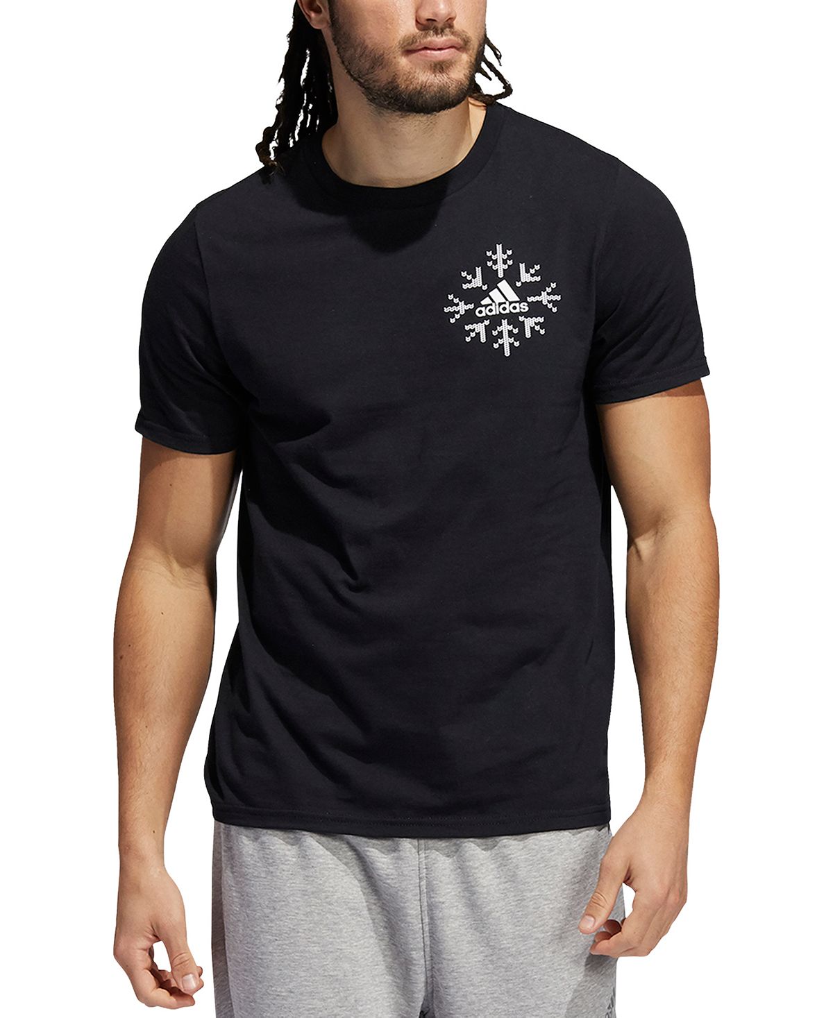 Adidas Holiday Snowflake Logo Graphic T-shirt Black