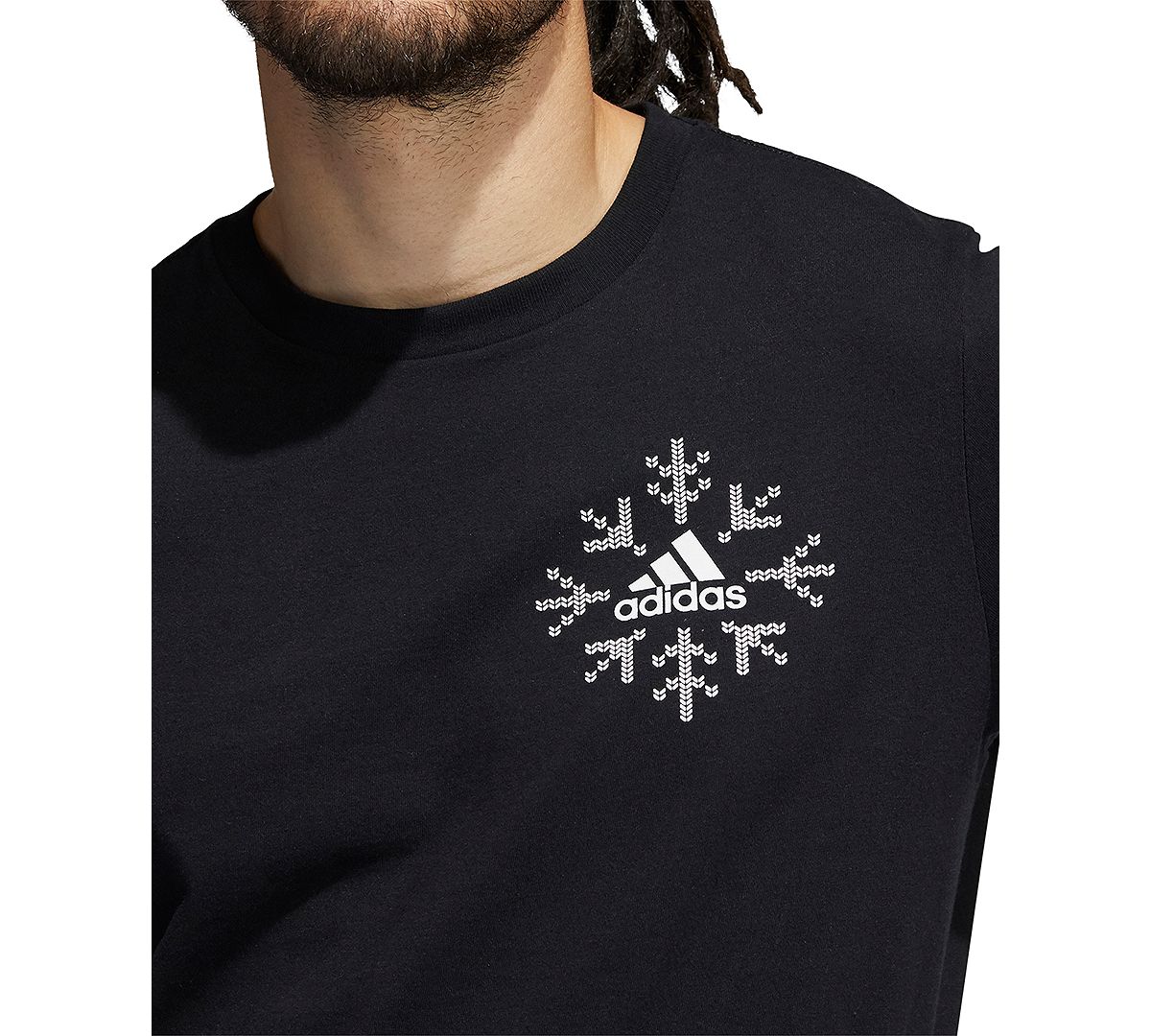 Adidas Holiday Snowflake Logo Graphic T-shirt Black