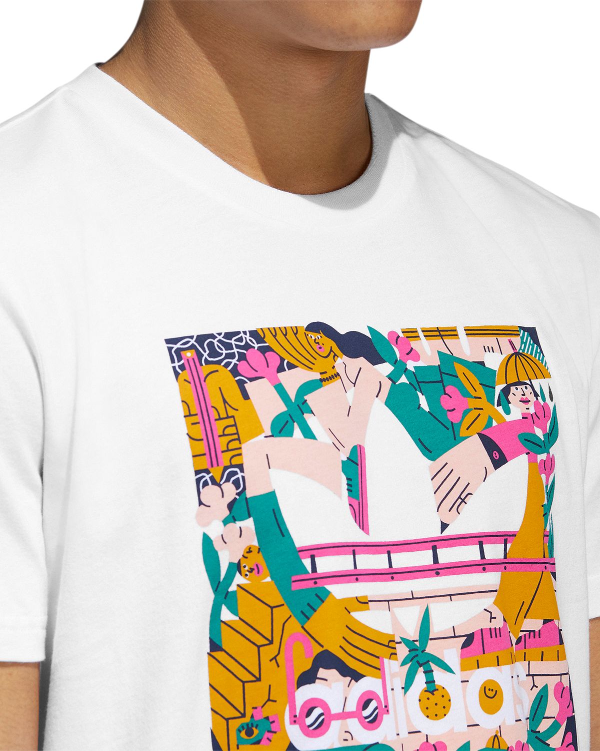 Adidas Originals Edgewood Logo Graphic Tee White/Pink