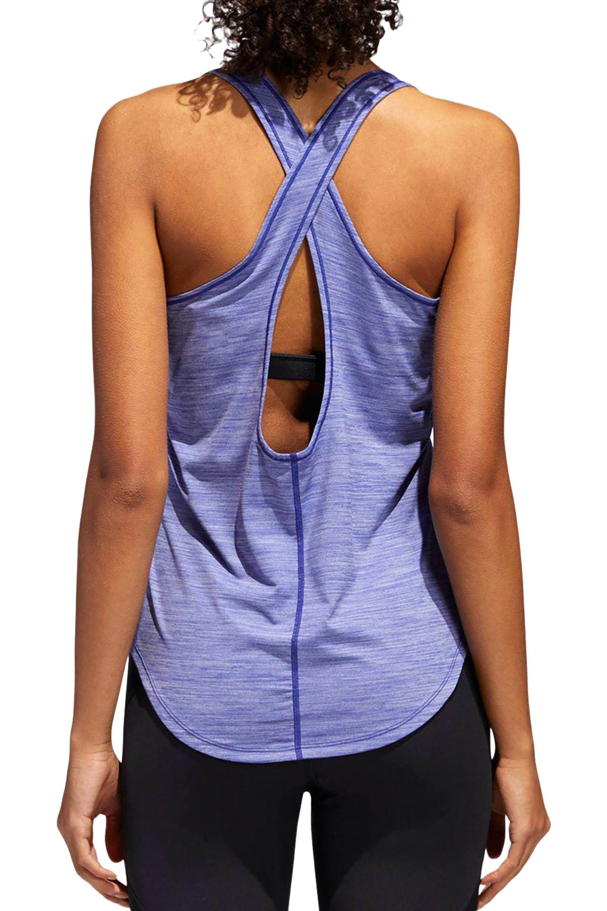 Adidas Real Purple Performer 3 Stripes X-Back Tank Top