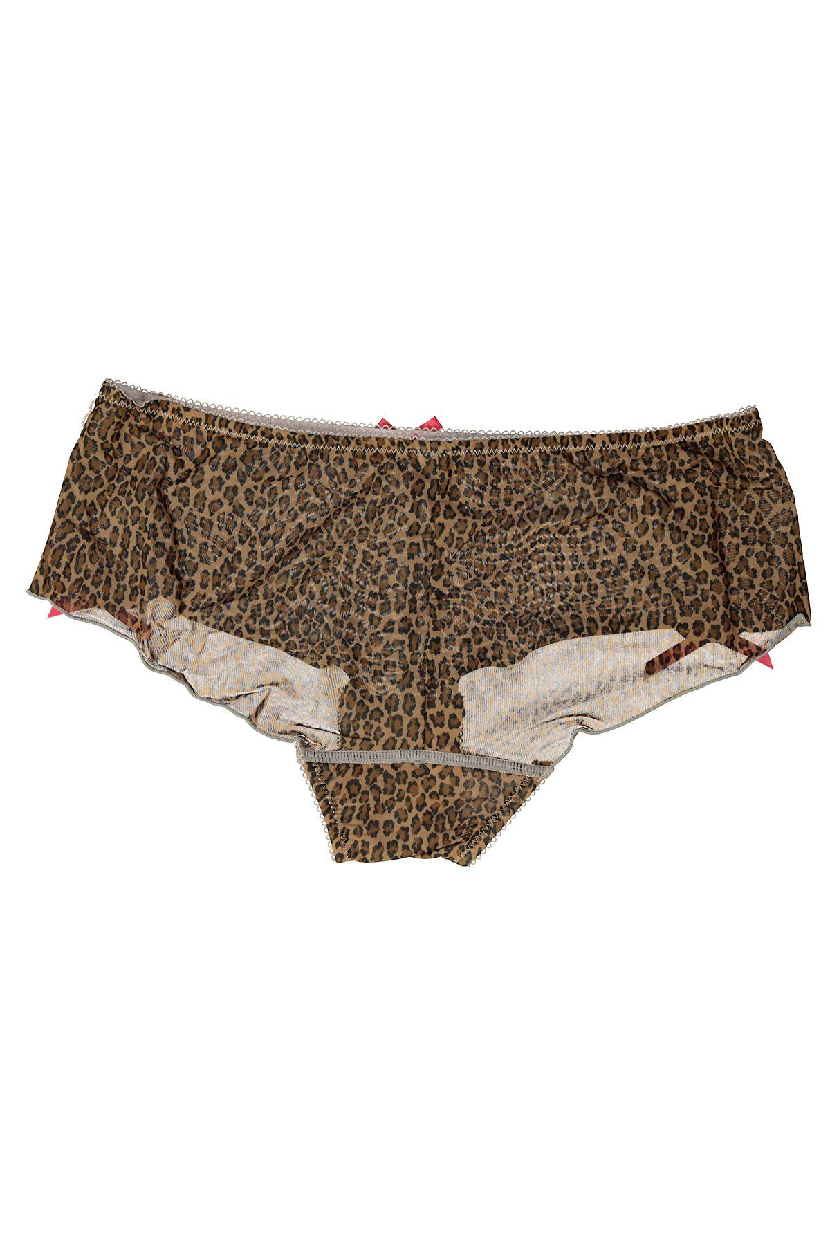 Affinitas Brown/Pink Leopard-Print Hipster Bootyshort