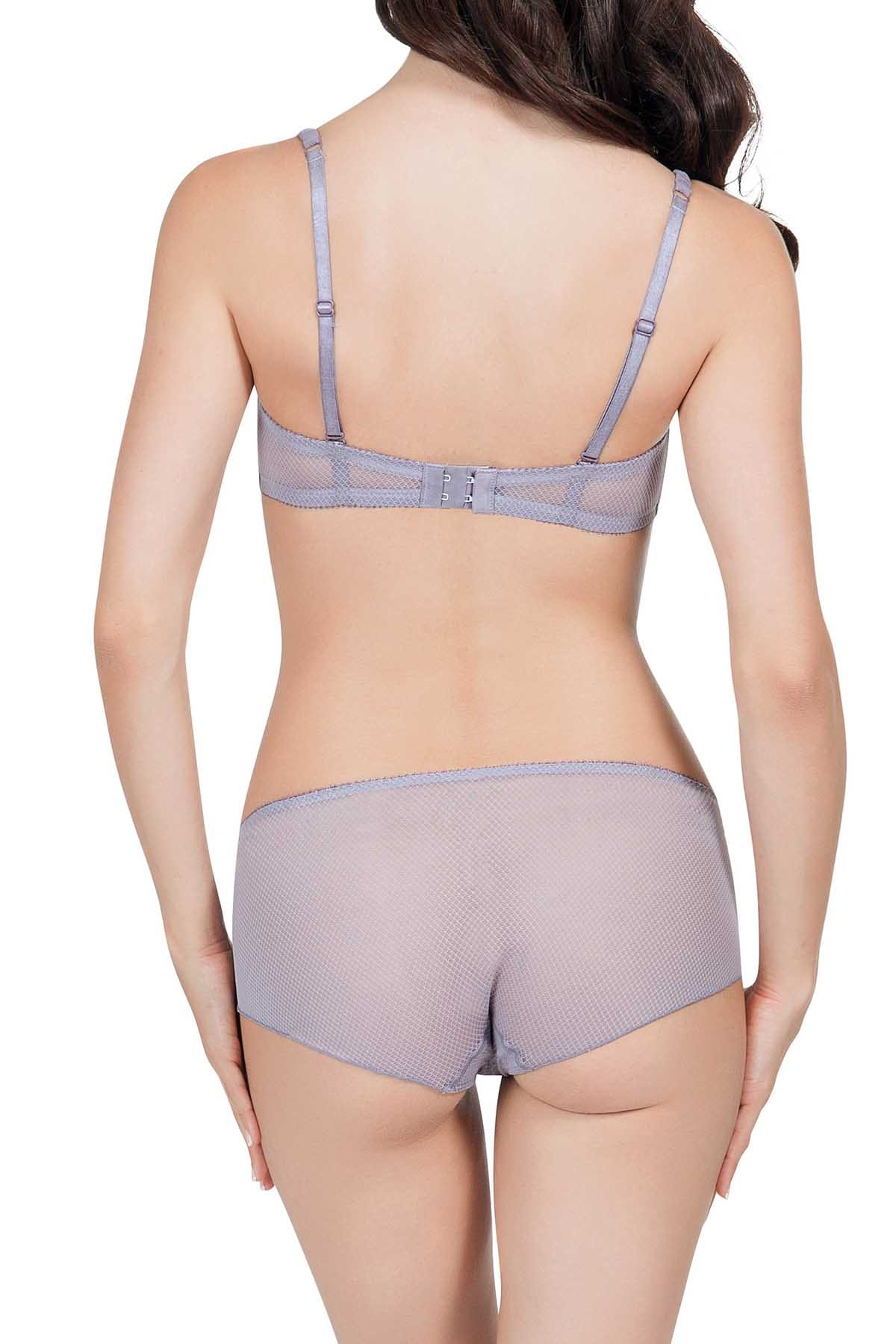 Affinitas Lavender Grey Coco Embroidered Balconette Bra