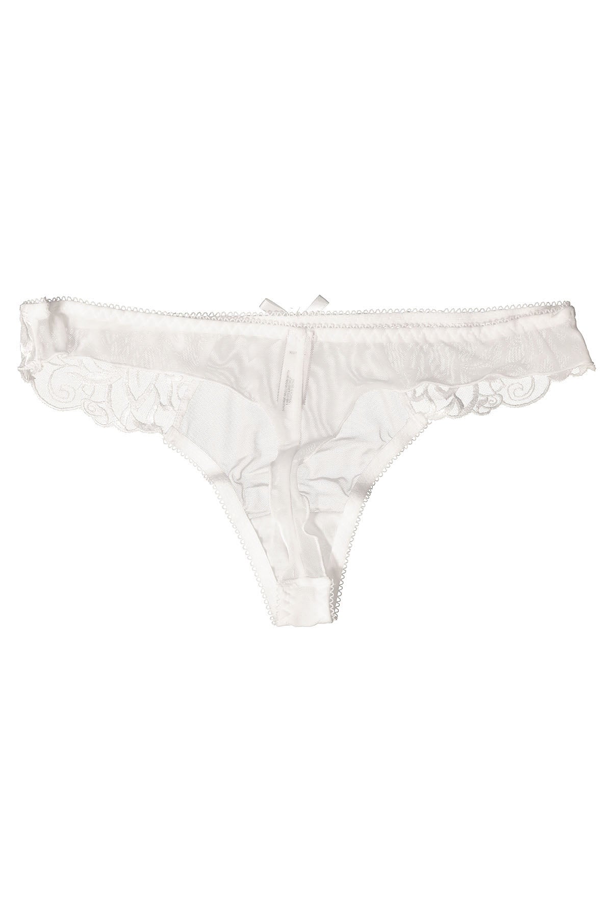 Affinitas White Mesh/Lace Thong