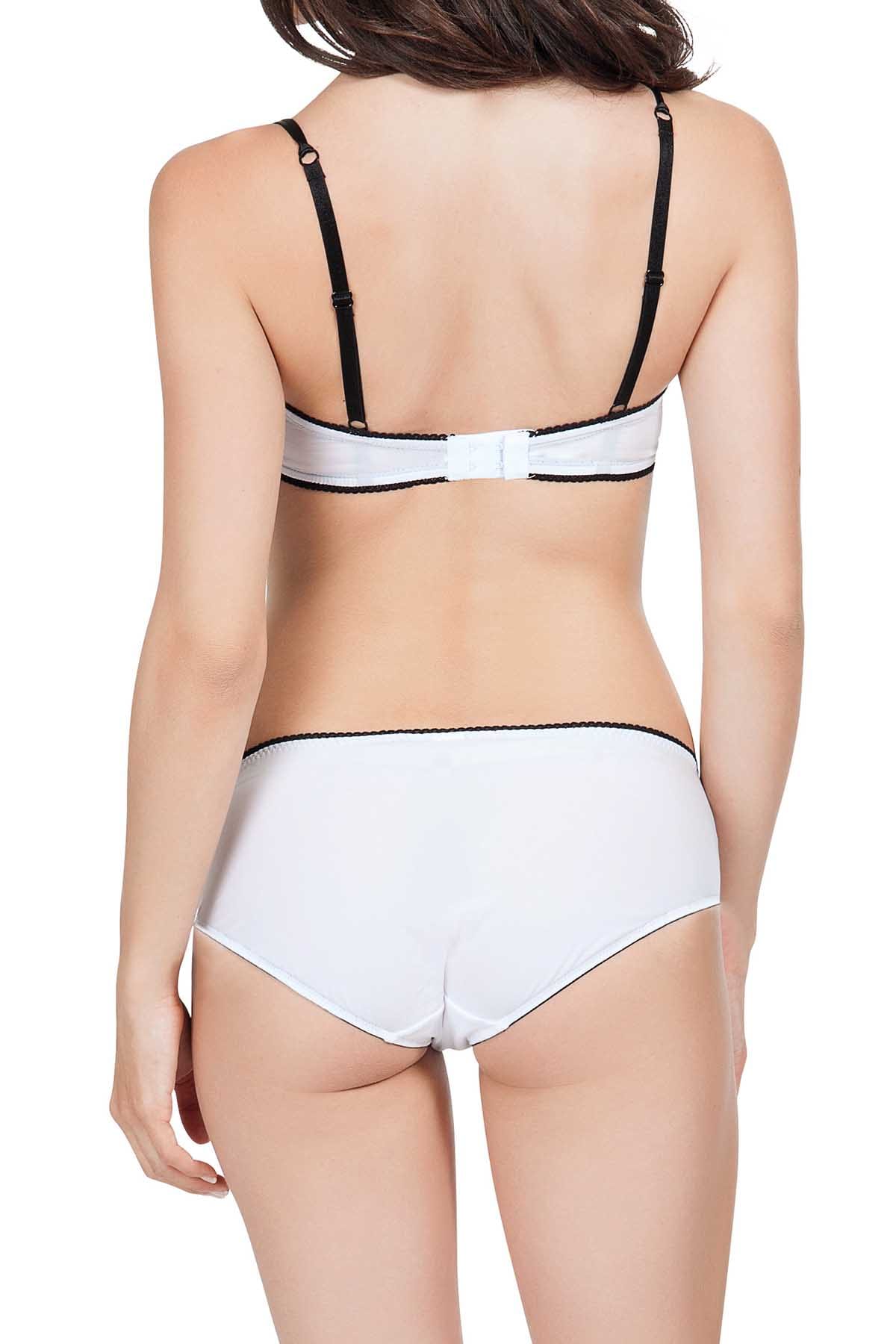 Affinitas White Nelly Embroidered Hipster Panty