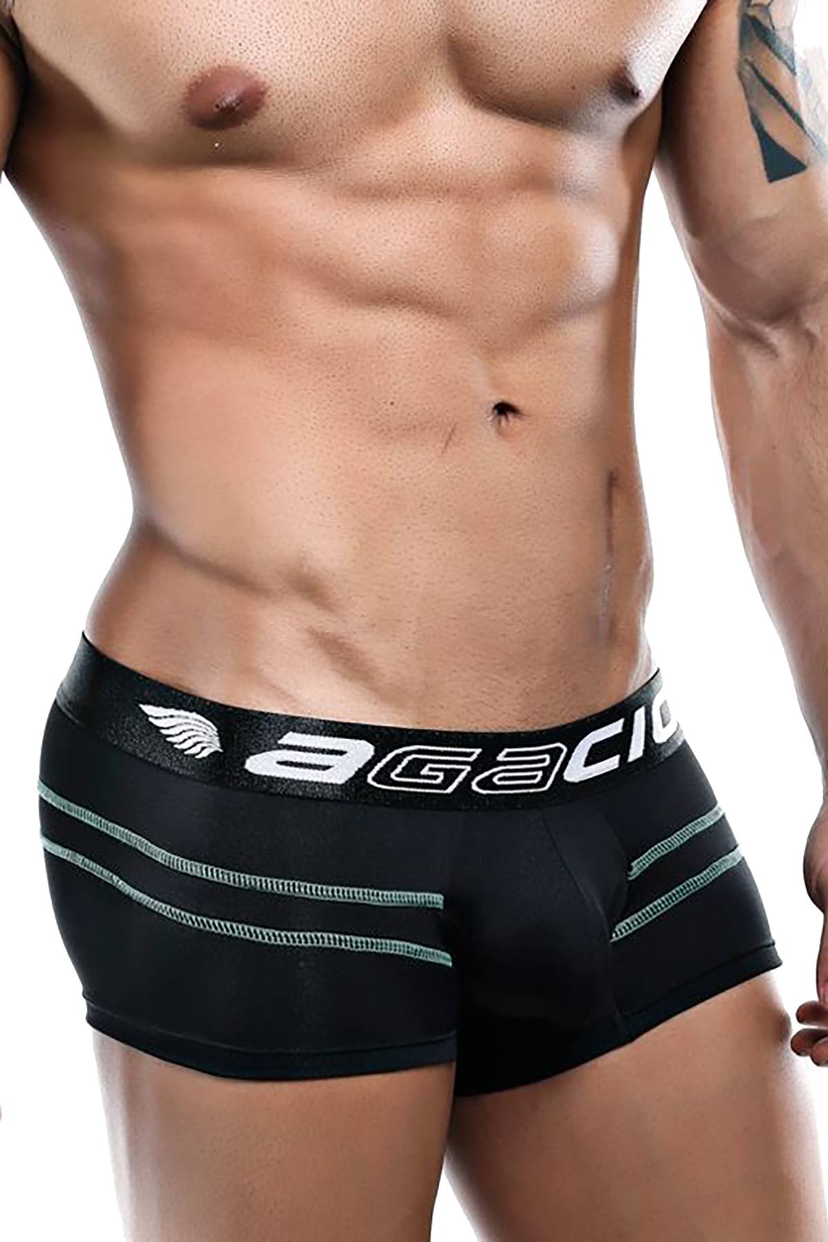 Agacio Black/Green Boxer Trunk