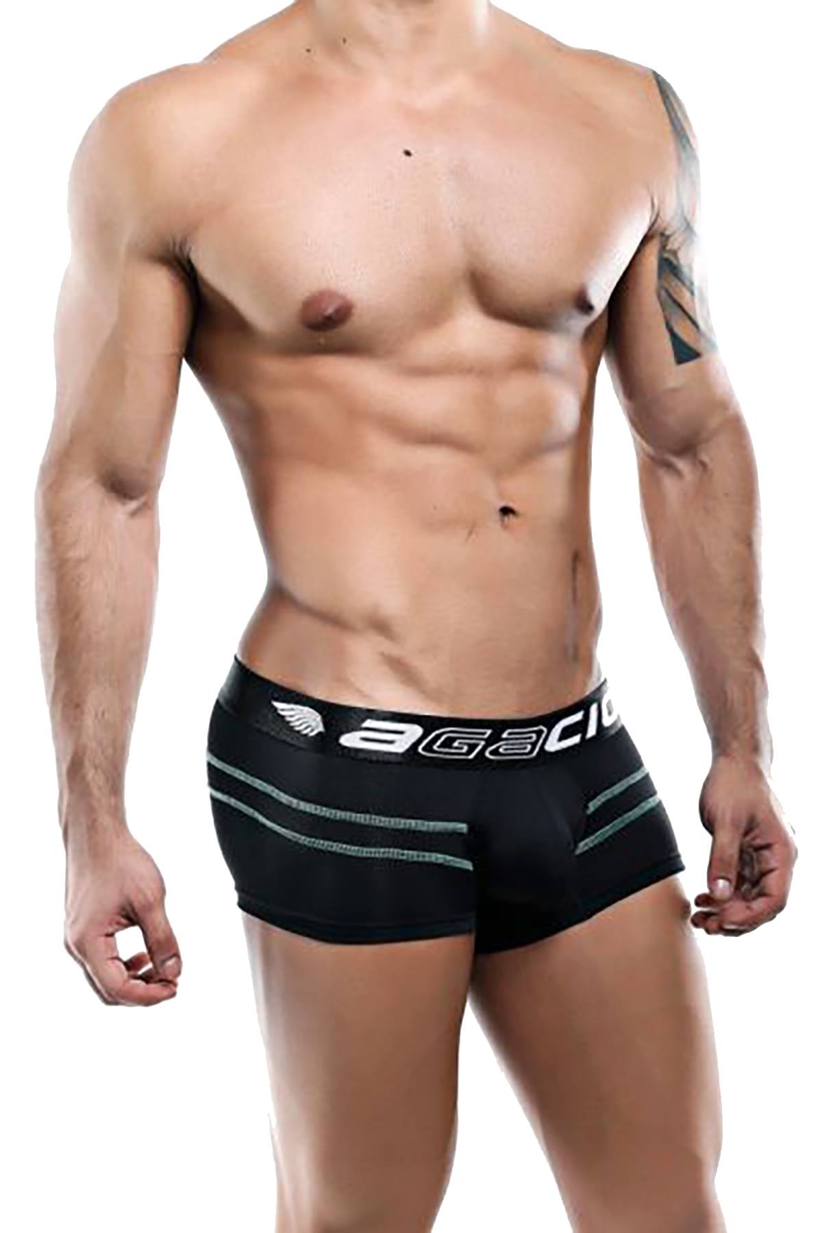 Agacio Black/Green Boxer Trunk