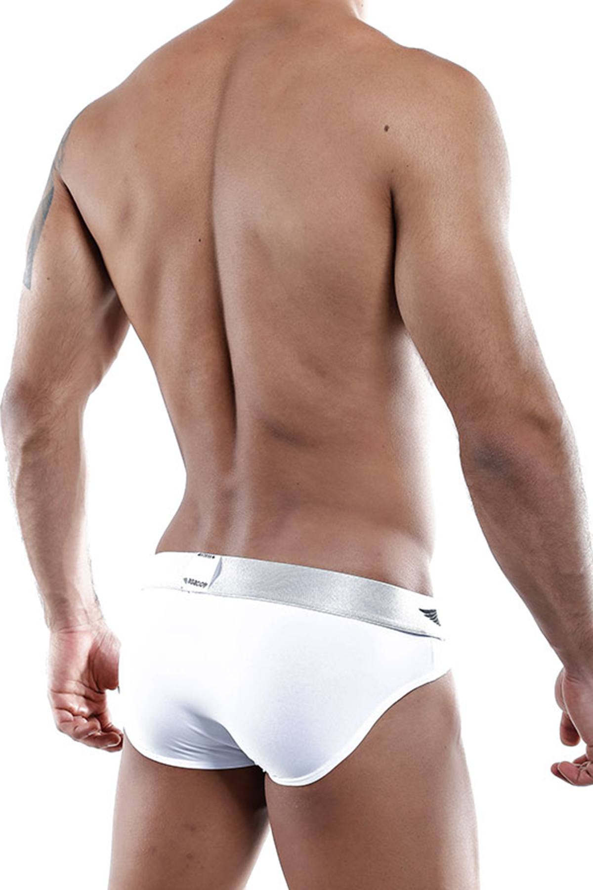 Agacio Circus Brief in White/Turquoise