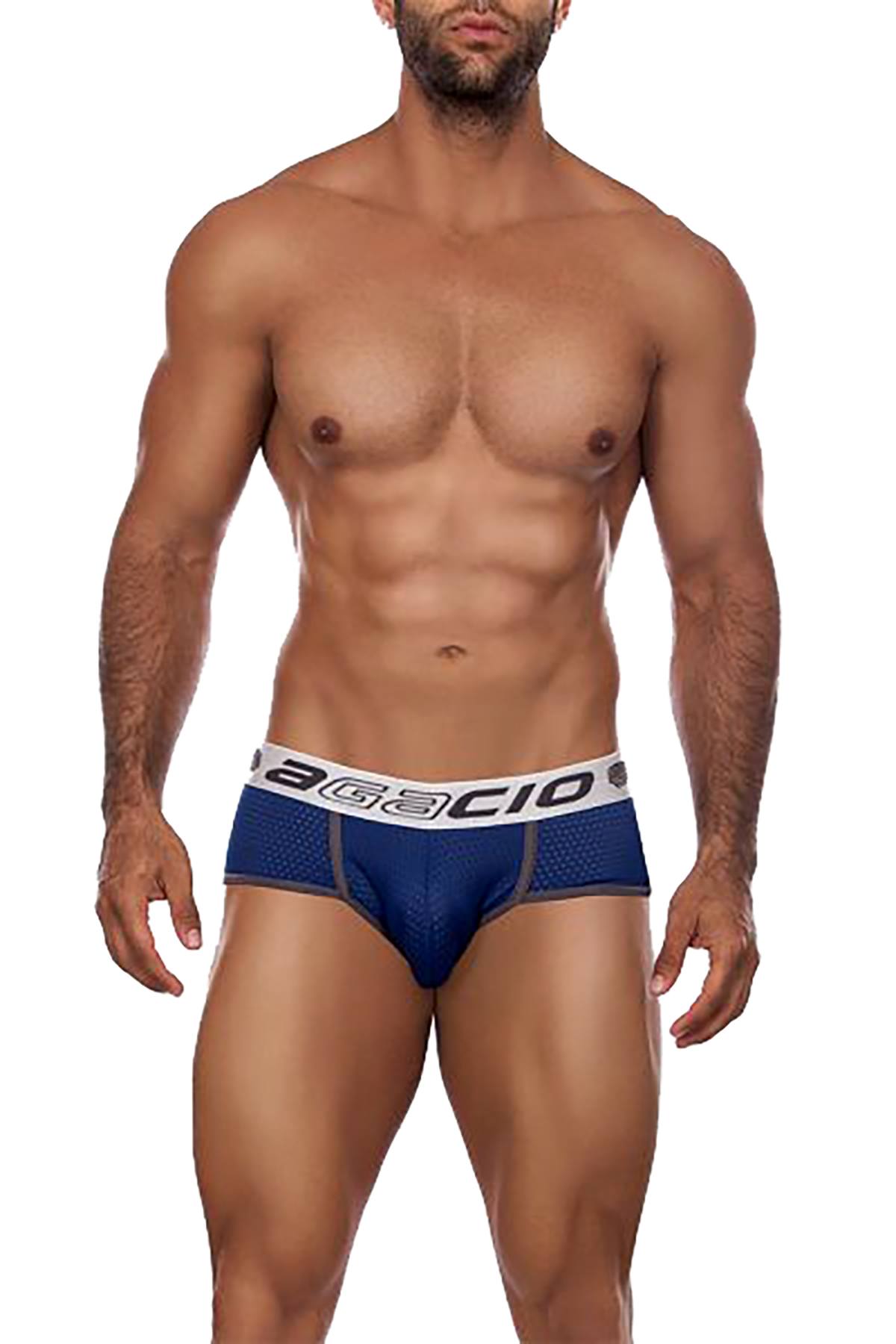 Agacio Navy/Silver Warm Mesh Brief