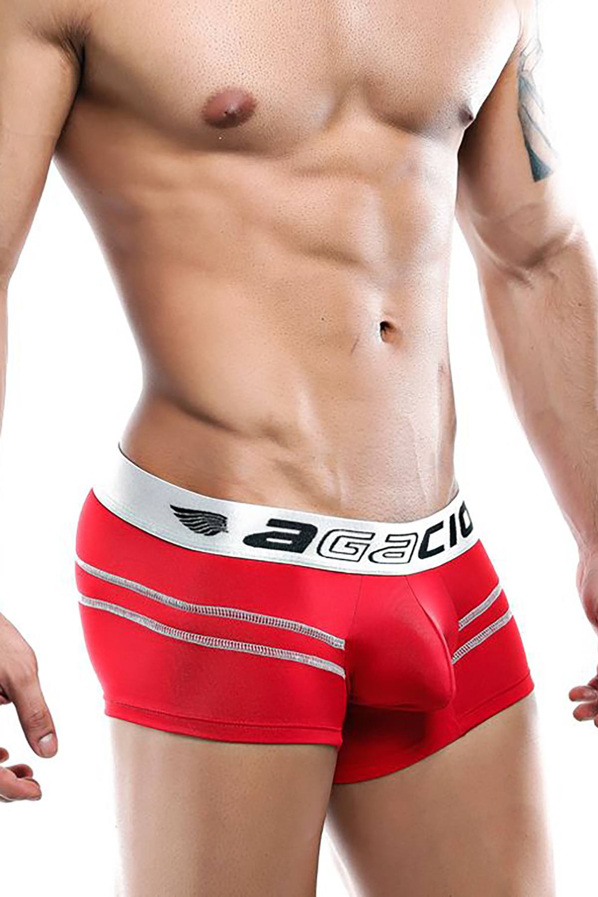 Agacio Red/Silver Boxer Trunk