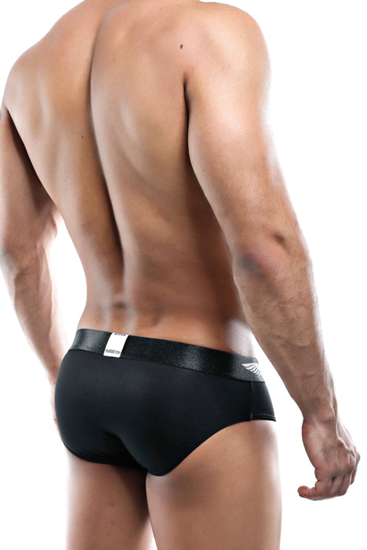 Agacio Sport Mesh Panel Brief in Black